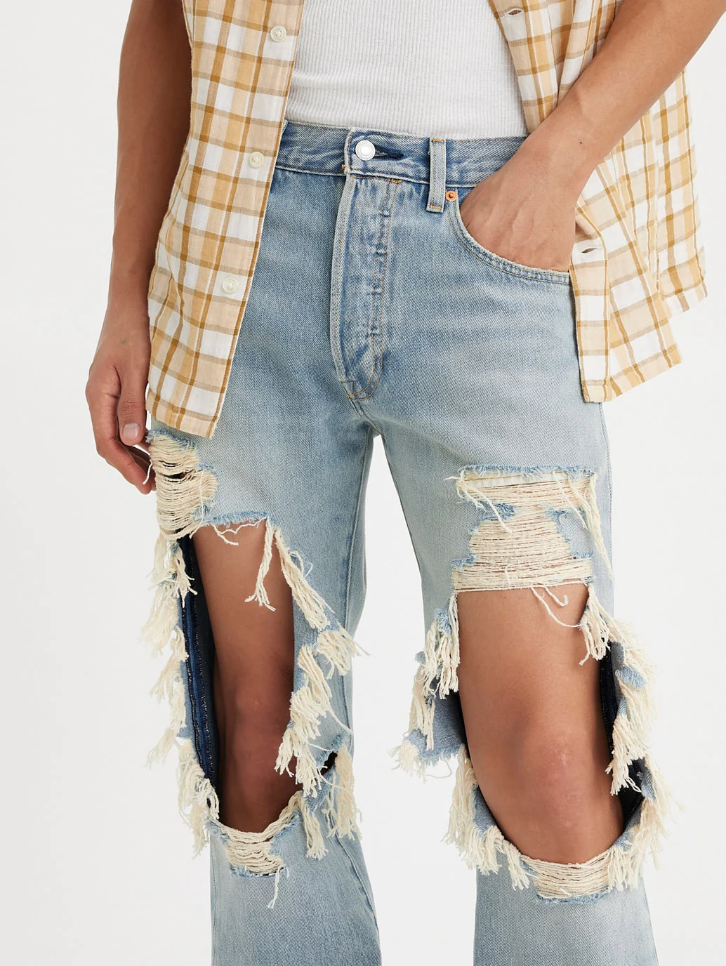 Men's 501'93 Blue Straight Fit Mid Rise Jeans - Image 8