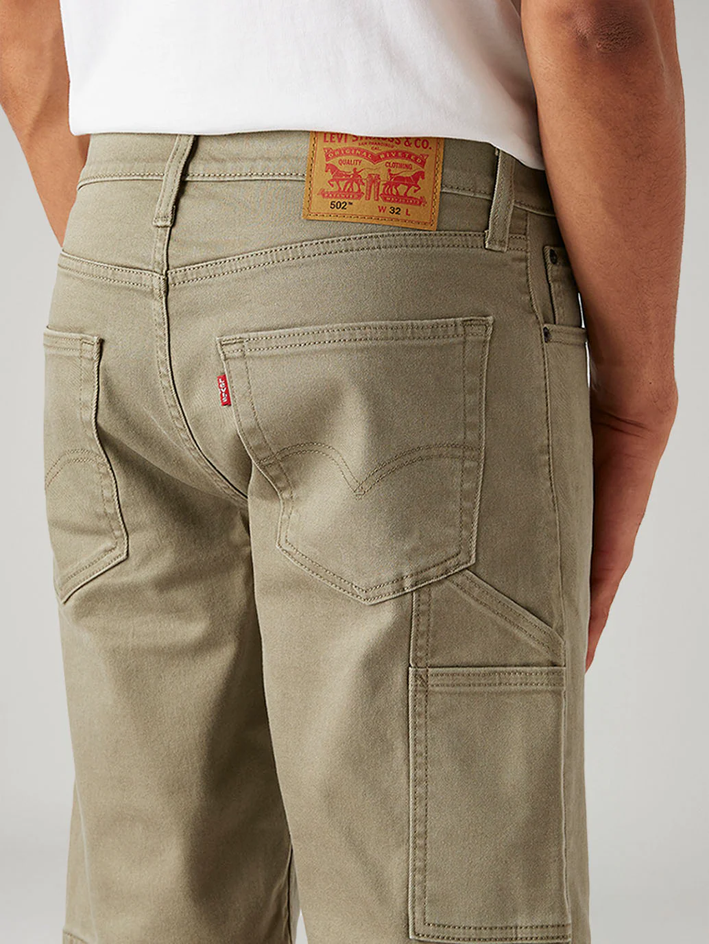 Men's 502 Taupe Tapered Fit Mid Rise Shorts - Image 6