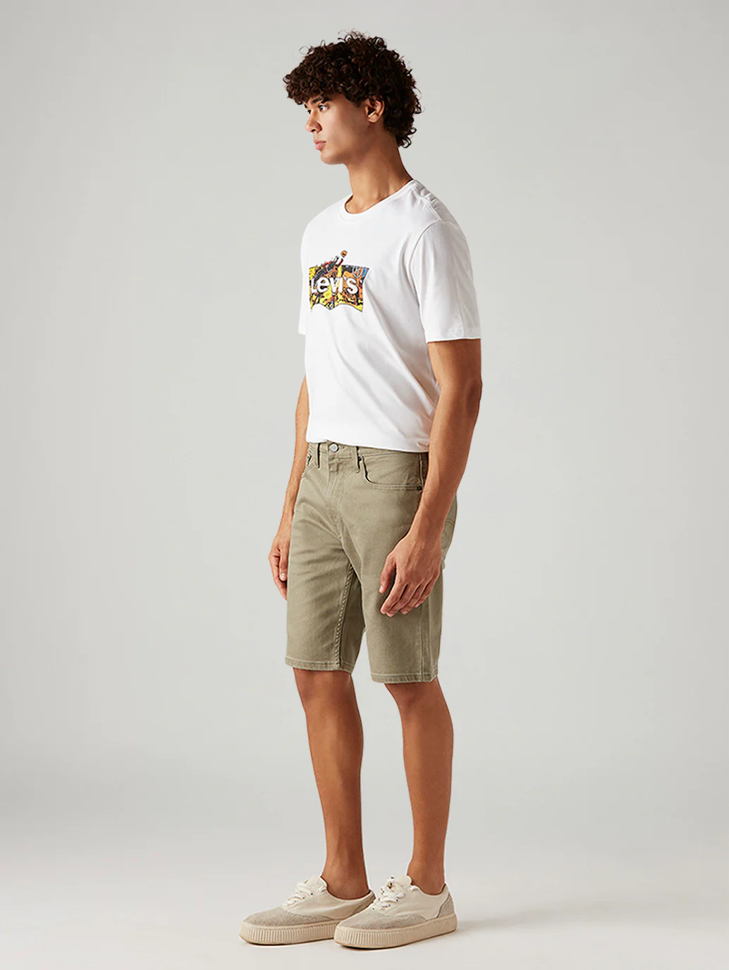 Men's 502 Taupe Tapered Fit Mid Rise Shorts - Image 7