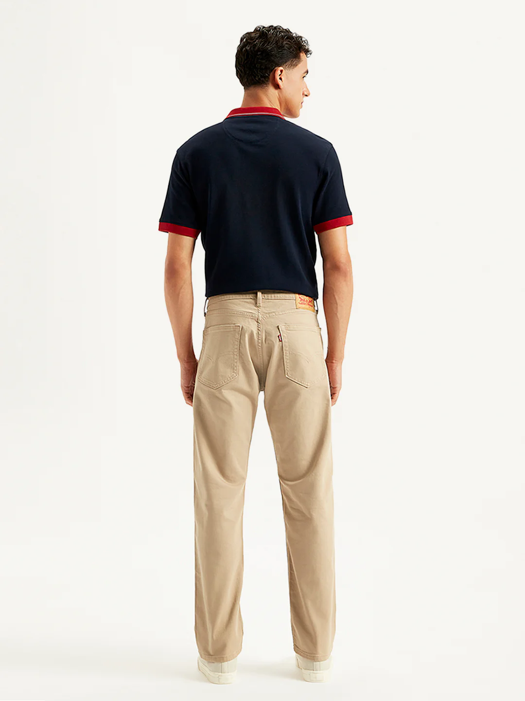 Men's 505 Beige Straight Fit Mid Rise Jeans - Image 3