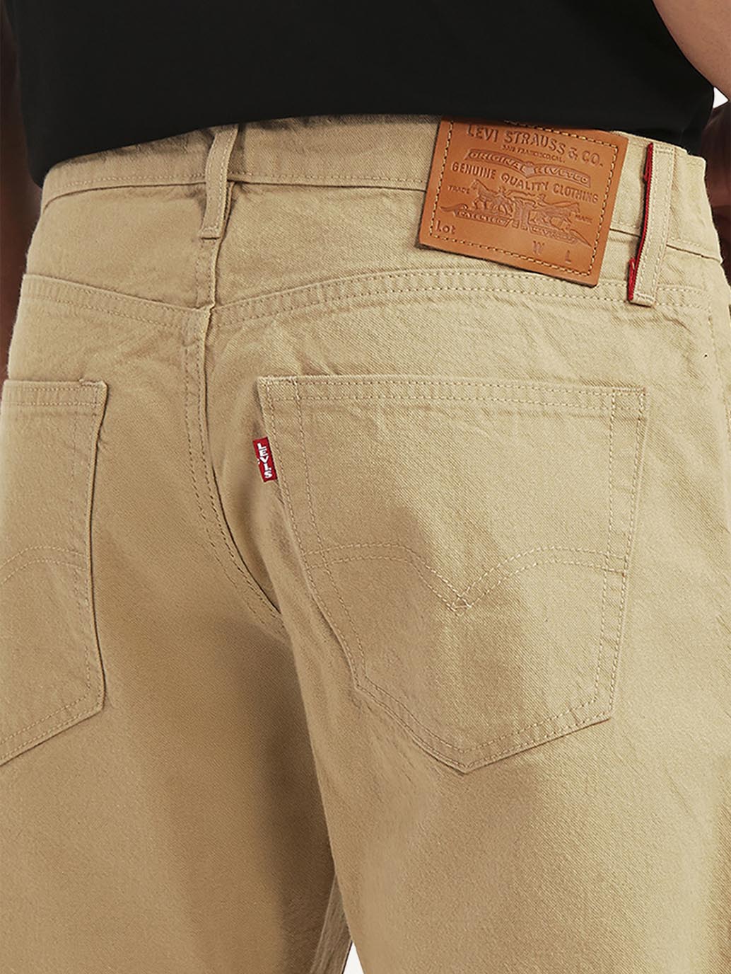 Men's 505 Beige Straight Fit Mid Rise Overdyed Jeans - Image 5