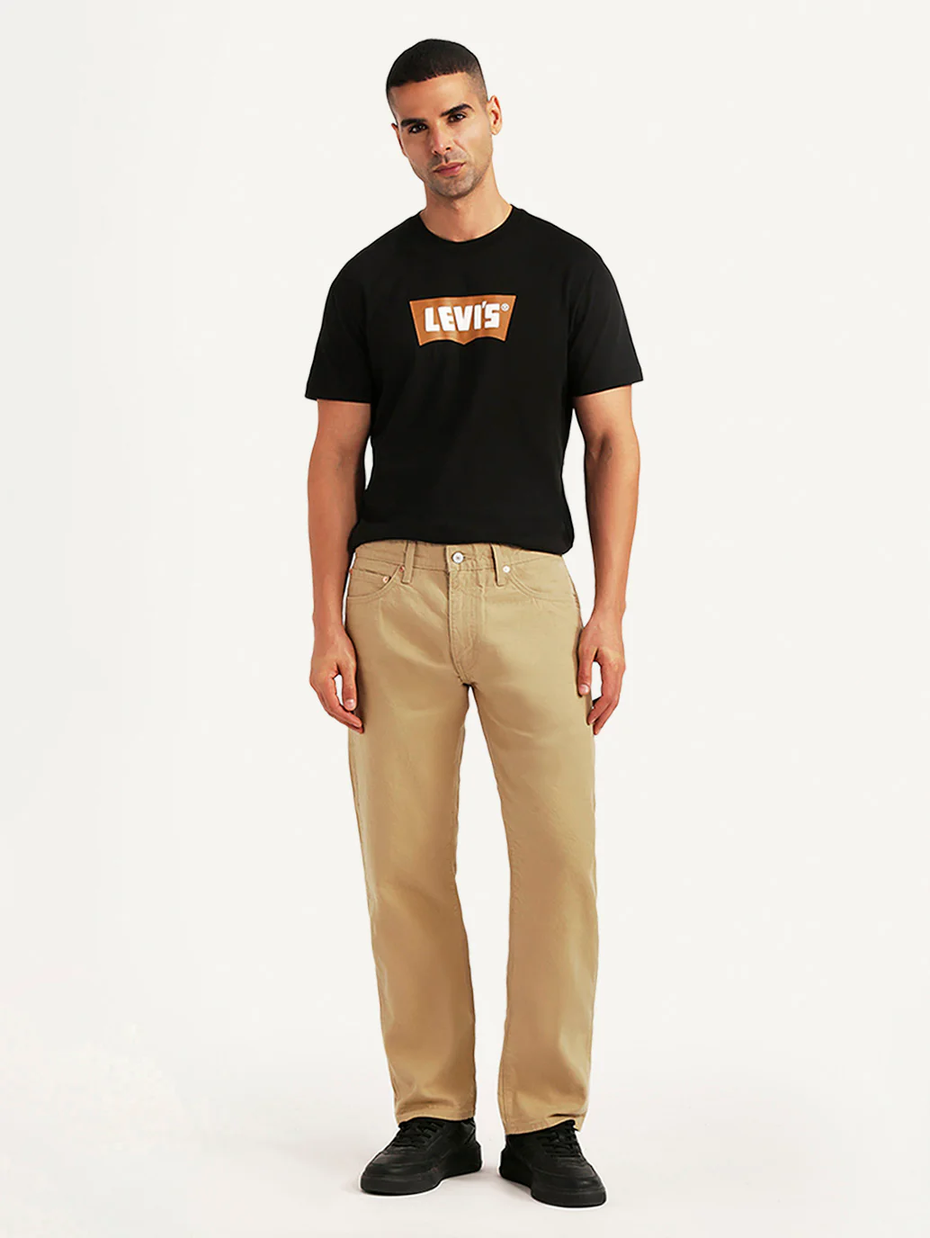 Men's 505 Beige Straight Fit Mid Rise Overdyed Jeans - Image 7