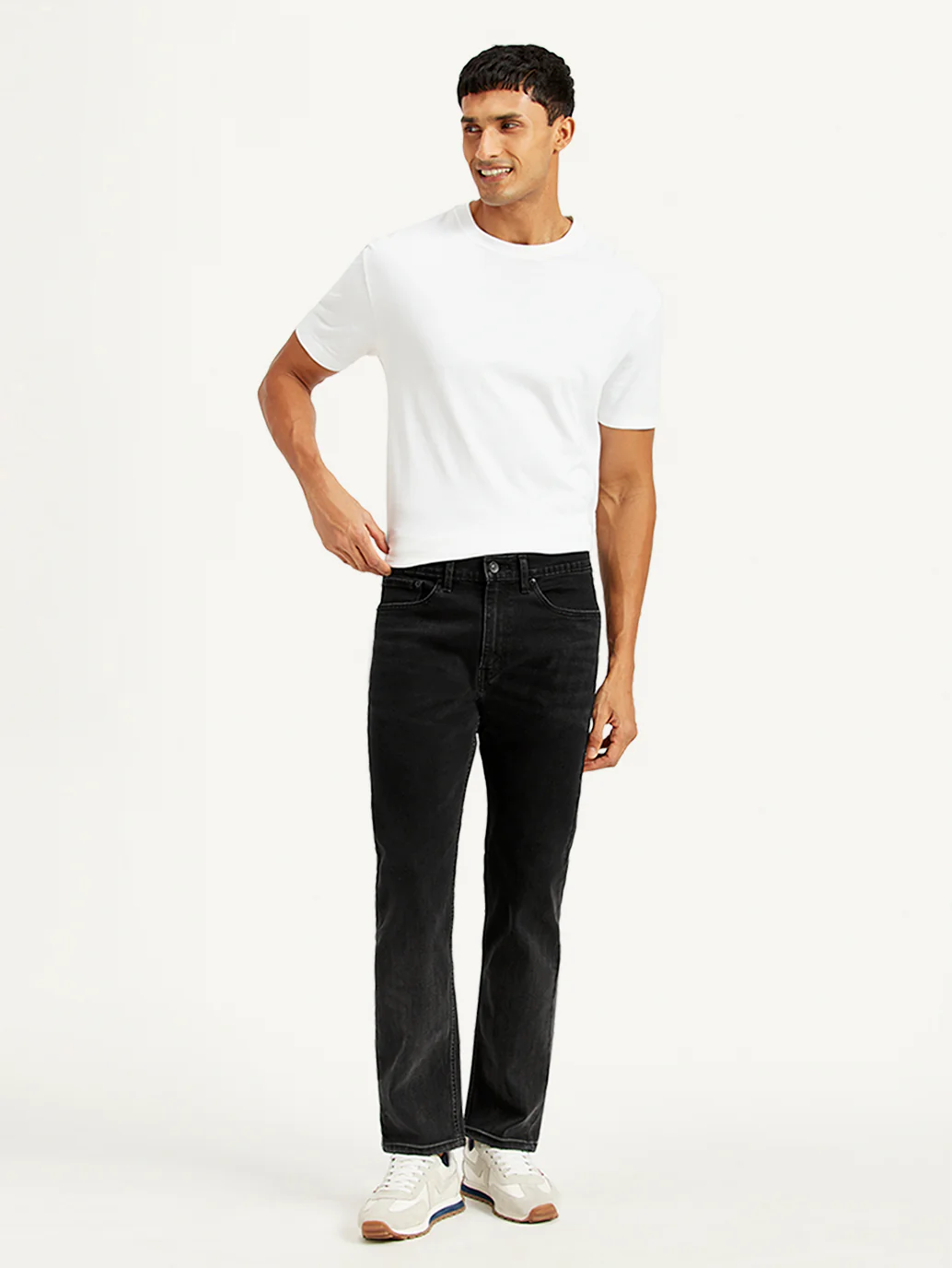 Men's 505 Black Straight Fit Mid Rise Jeans - Image 3