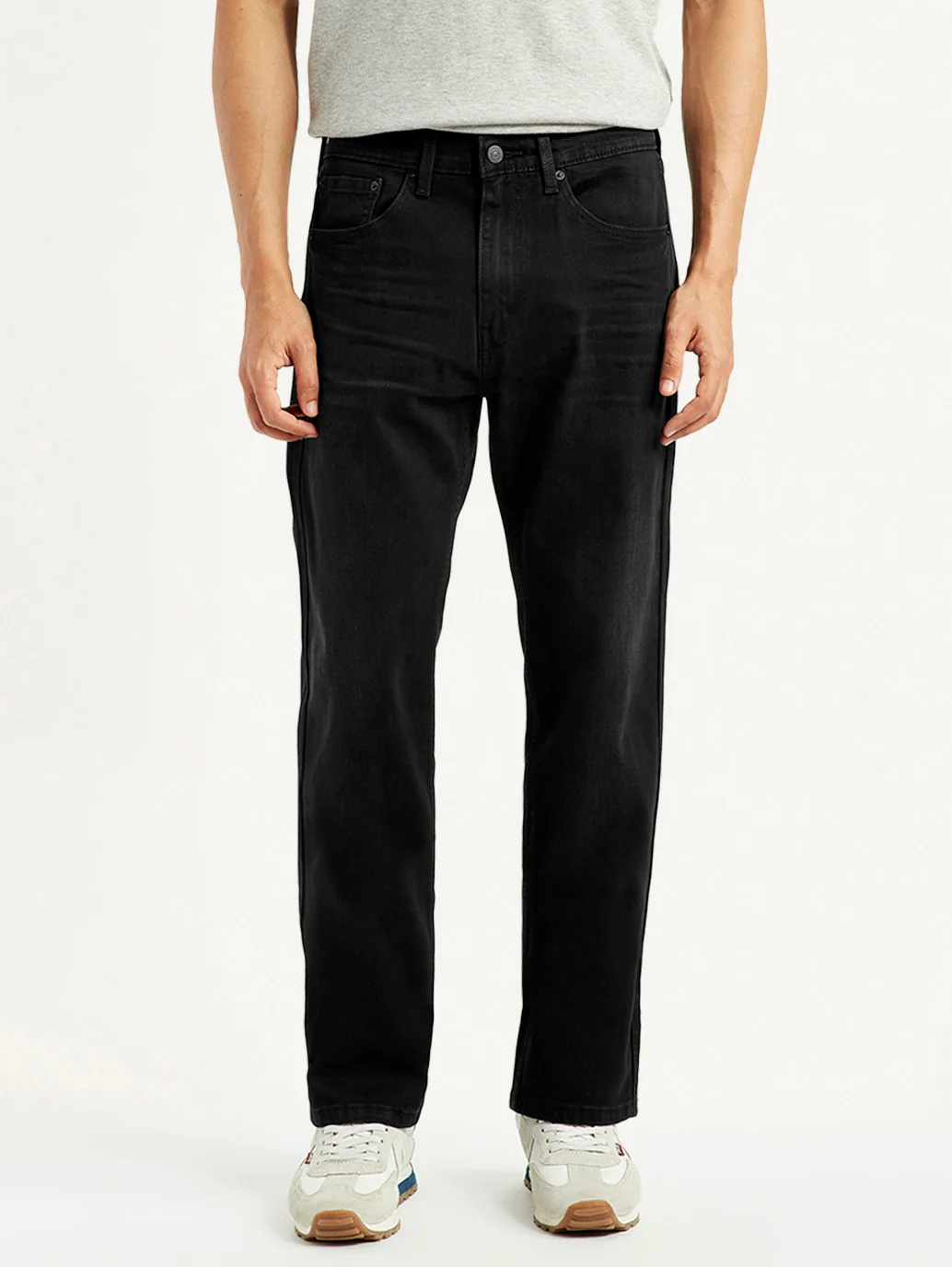 Men's 505 Black Straight Fit Mid Rise Jeans - Image 3