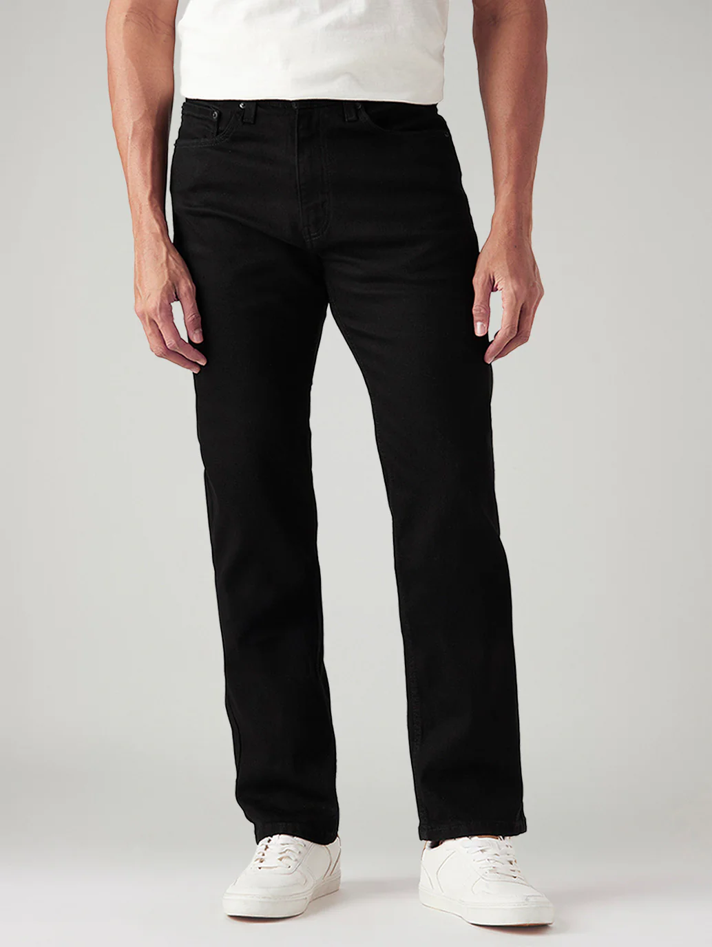 Men's 505 Black Straight Fit Mid Rise Jeans - Image 3