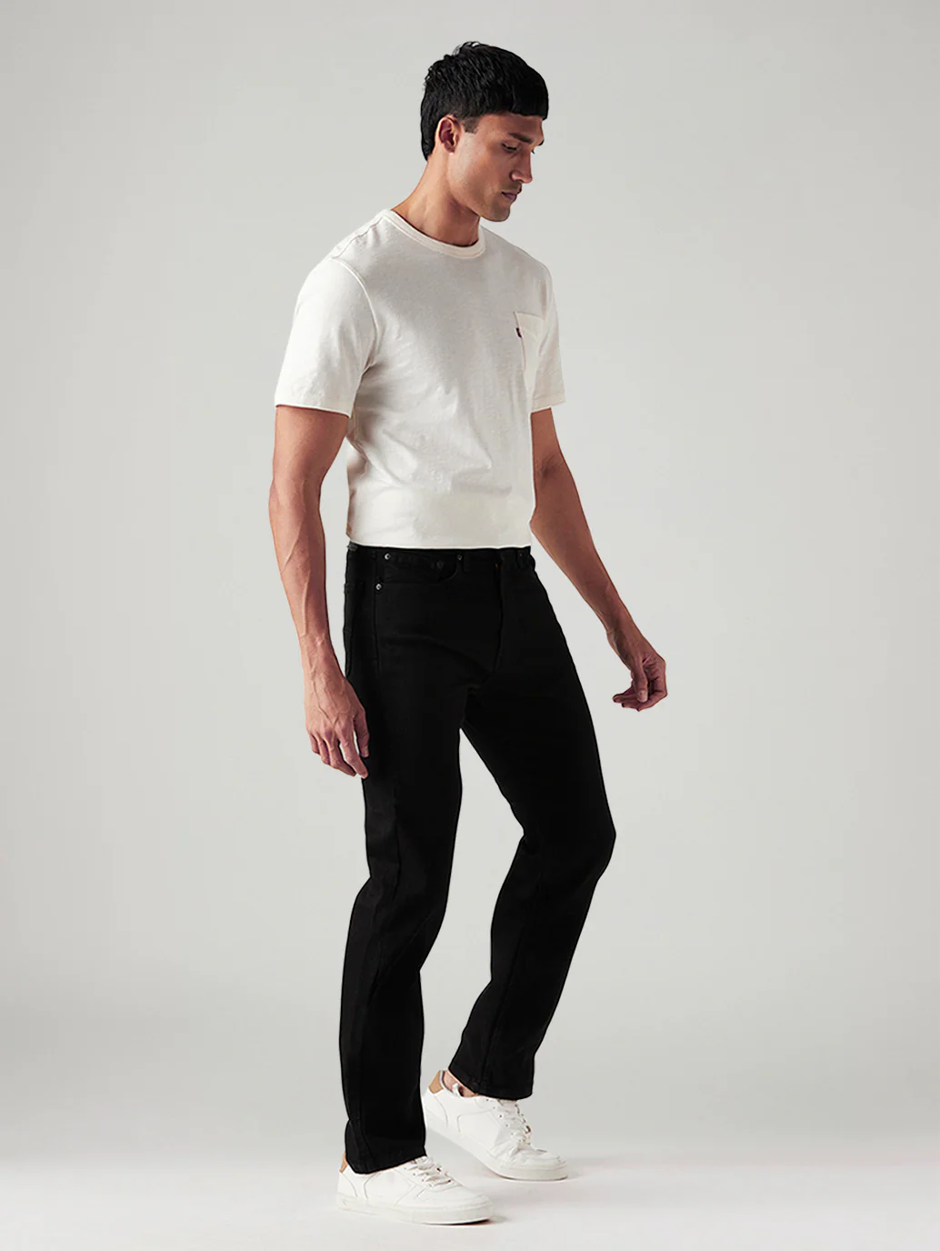 Men's 505 Black Straight Fit Mid Rise Jeans - Image 7