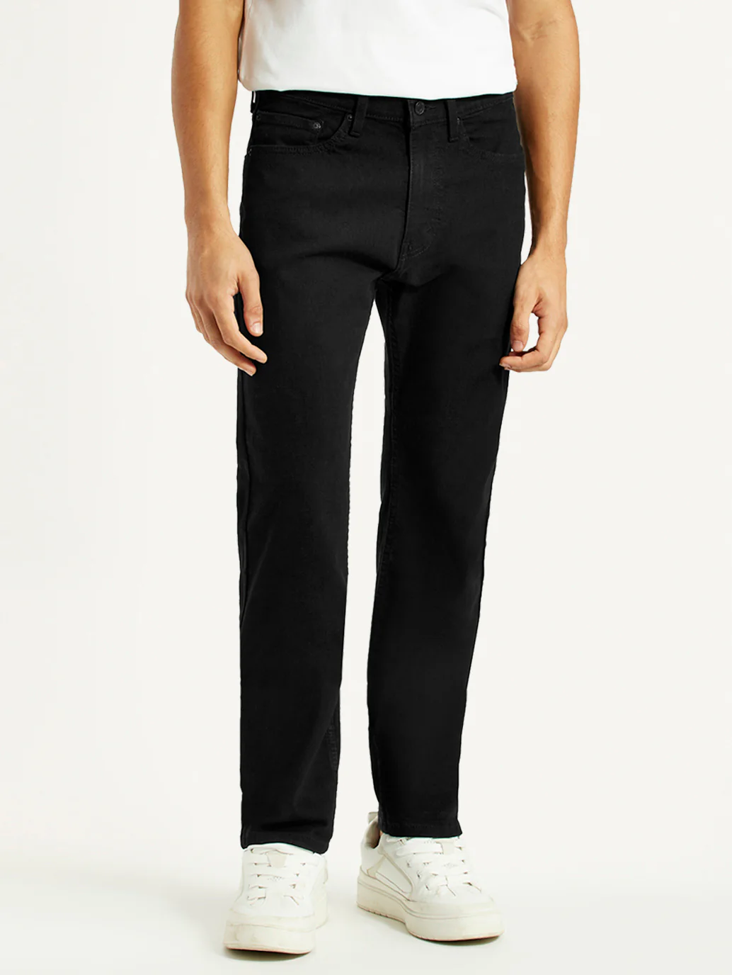 Men's 505 Black Straight Fit Mid Rise Jeans - Image 3