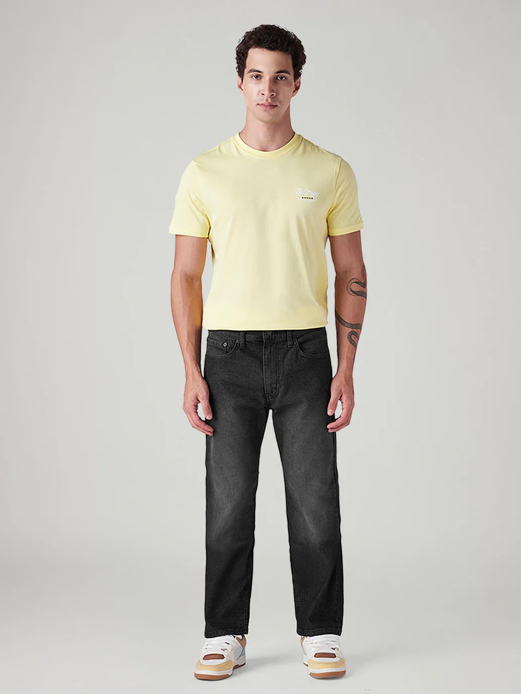 Men's 505 Black Straight Fit Mid Rise Jeans - Image 2