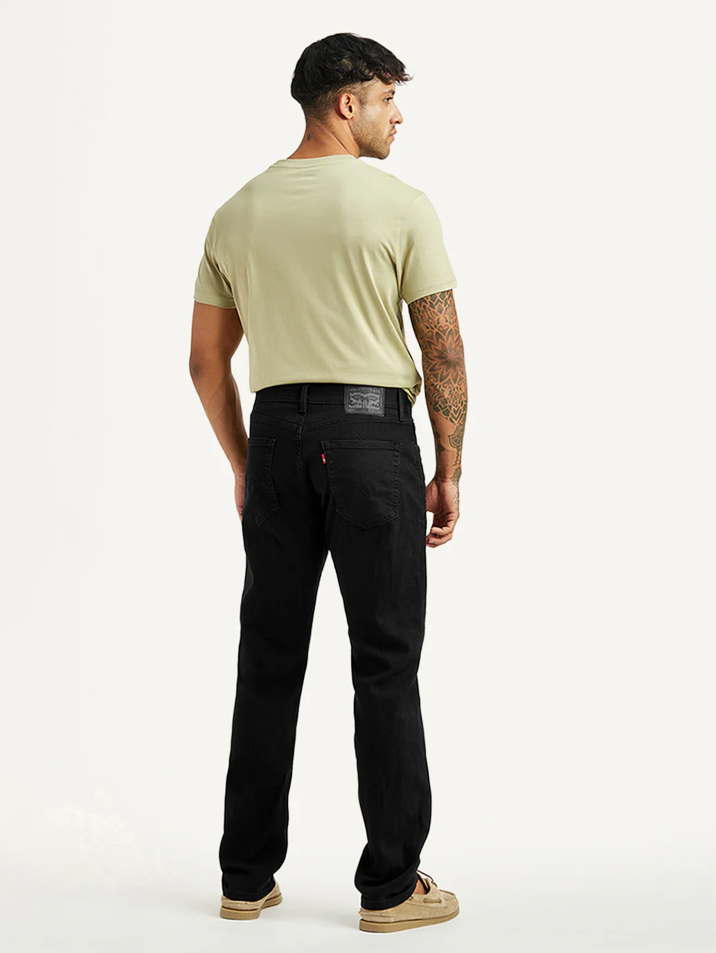 Men's 505 Black Straight Fit Mid Rise Jeans - Image 5