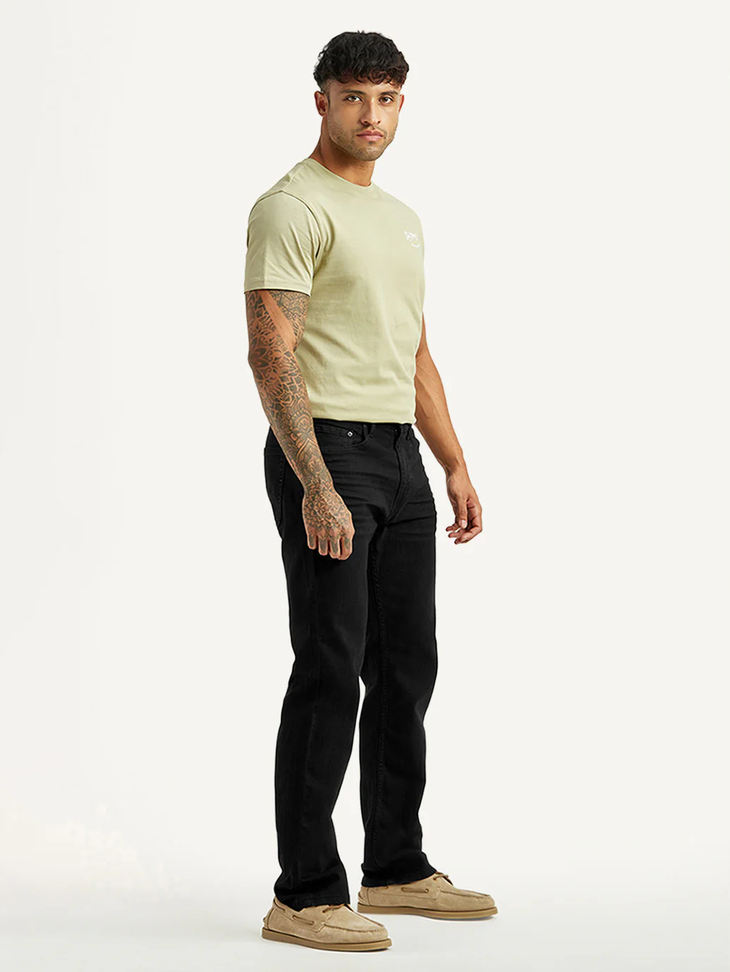 Men's 505 Black Straight Fit Mid Rise Jeans - Image 7
