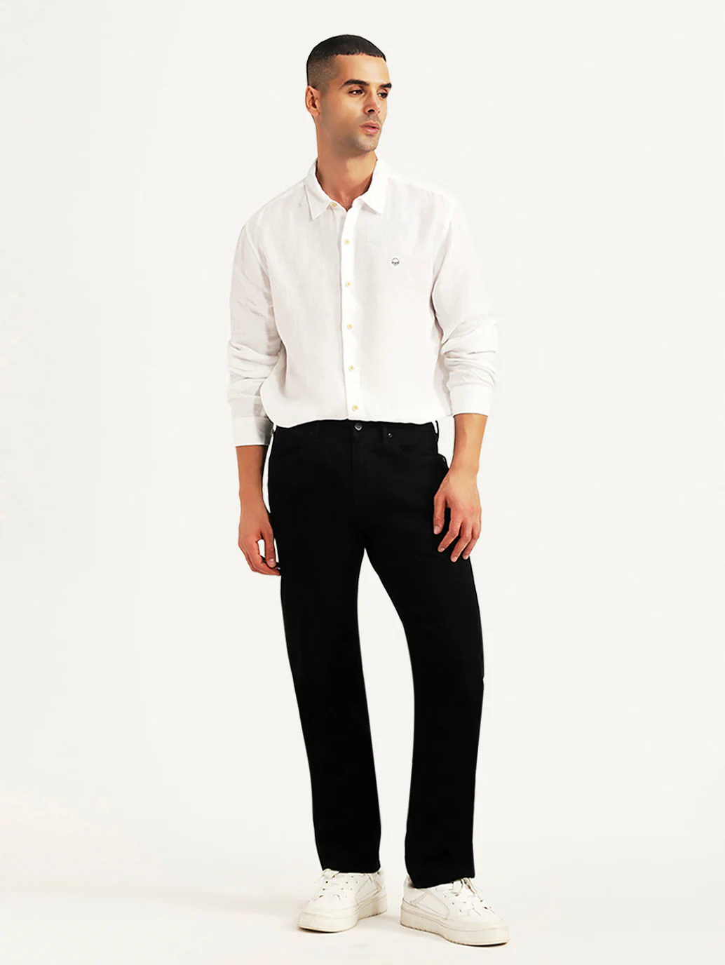 Men's Redloop 505 Black Straight Fit Mid Rise Jeans - Image 2