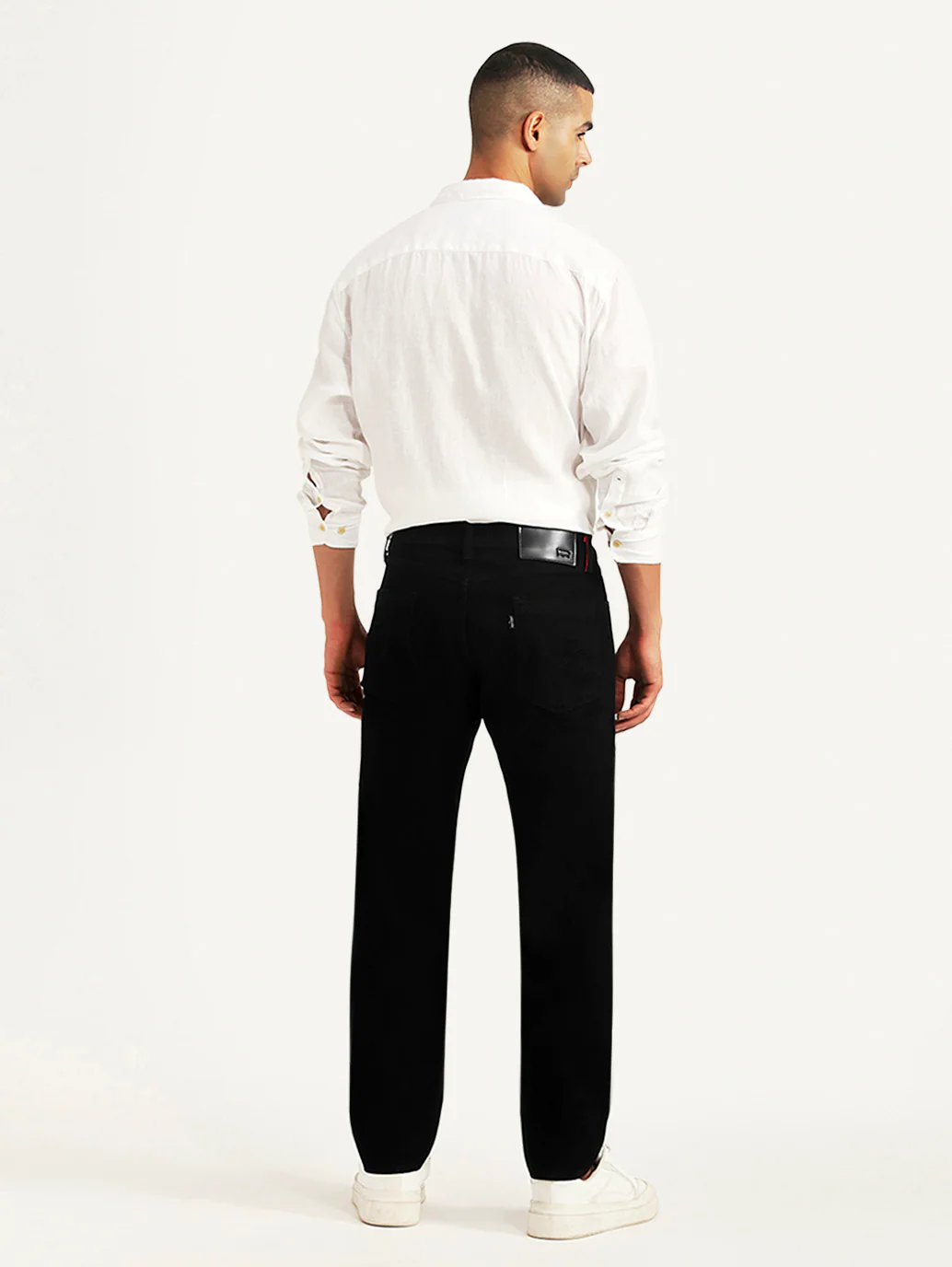 Men's Redloop 505 Black Straight Fit Mid Rise Jeans - Image 5