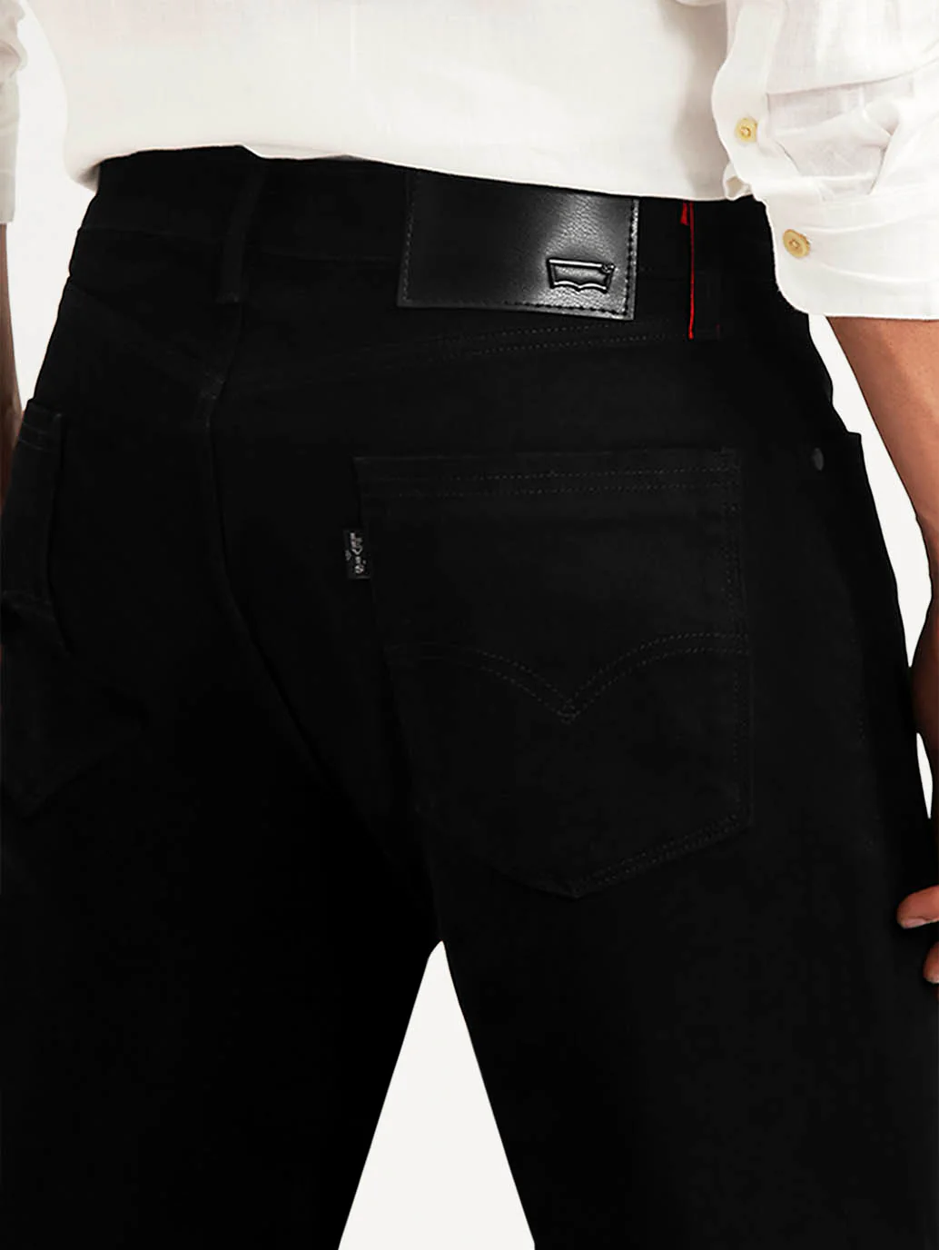Men's Redloop 505 Black Straight Fit Mid Rise Jeans - Image 6