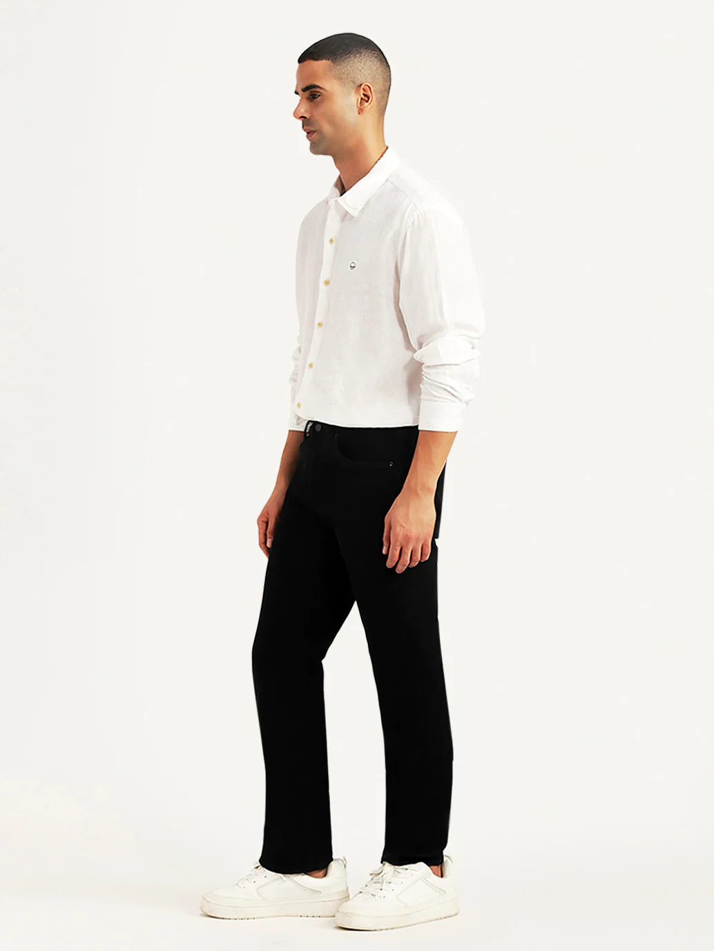 Men's Redloop 505 Black Straight Fit Mid Rise Jeans - Image 7