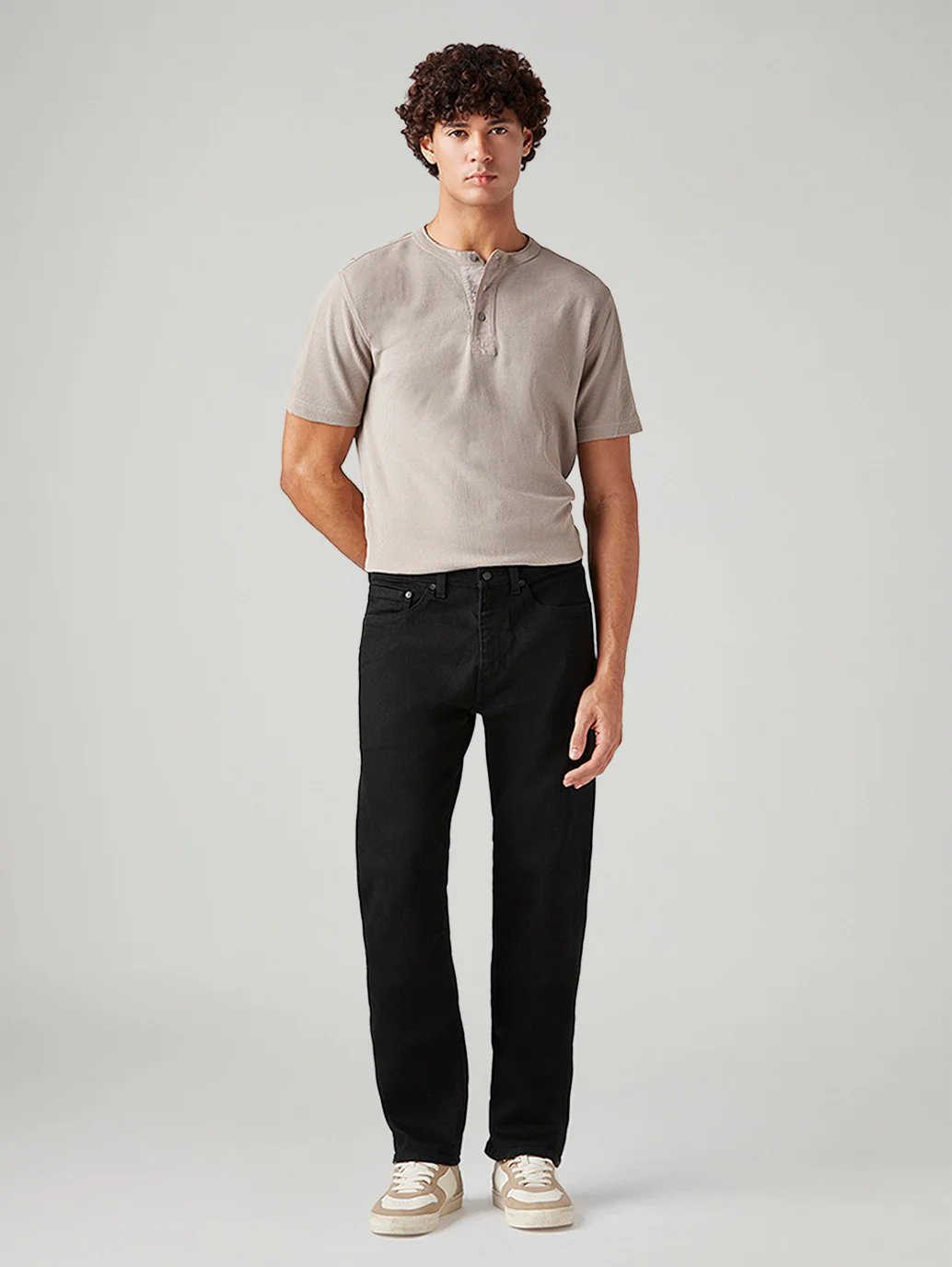 Men's 505 Black Straight Fit Mid Rise Selvedge Jeans - Image 2