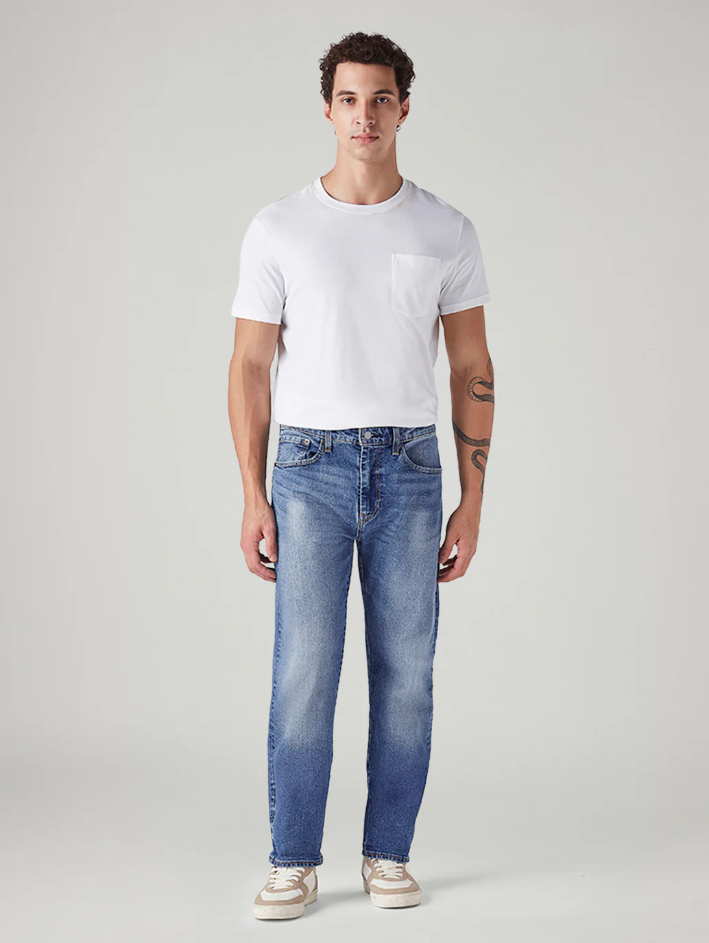 Men's 505 Blue Straight Fit Mid Rise Commuter Jeans - Image 3