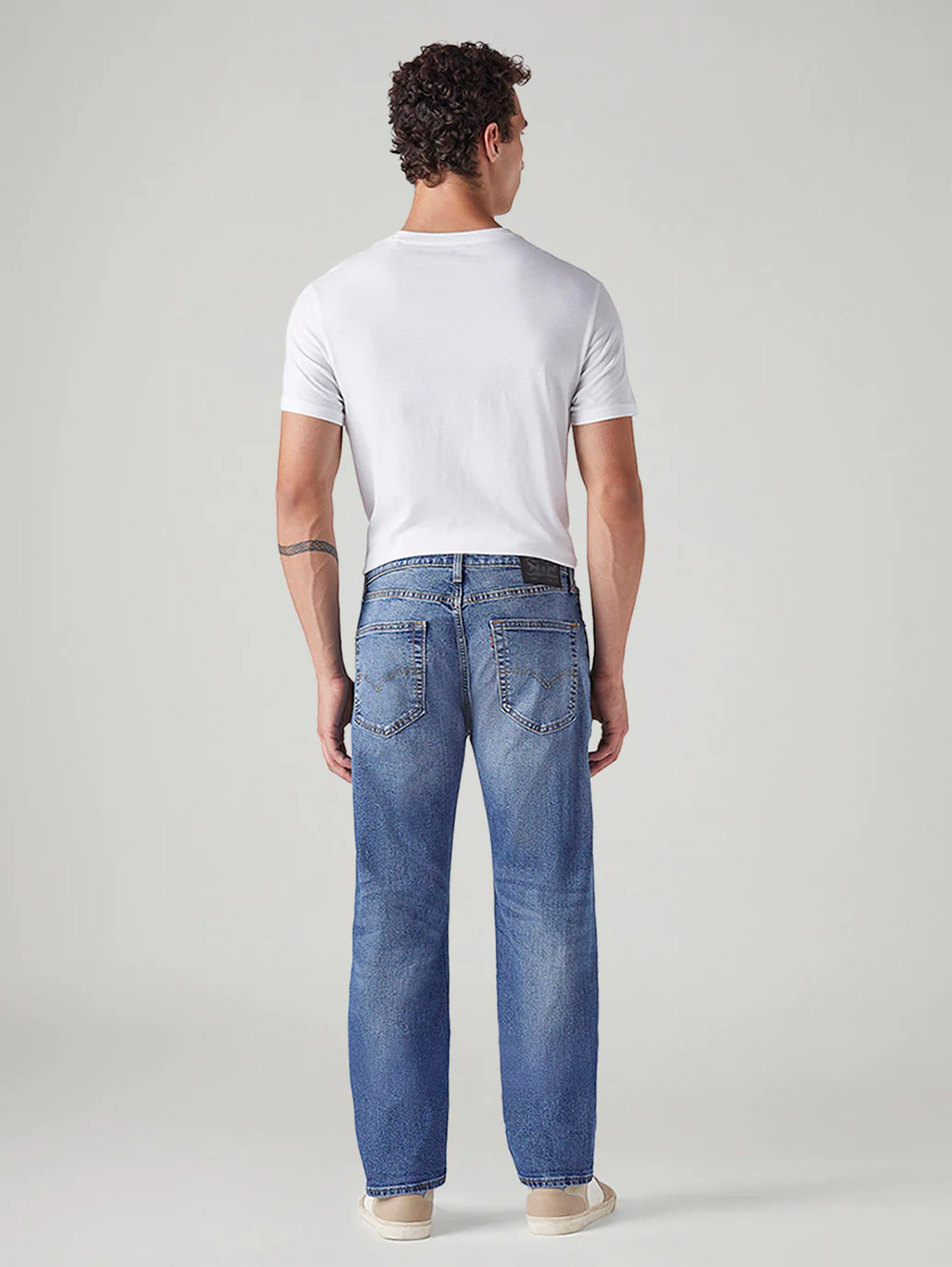 Men's 505 Blue Straight Fit Mid Rise Commuter Jeans - Image 4