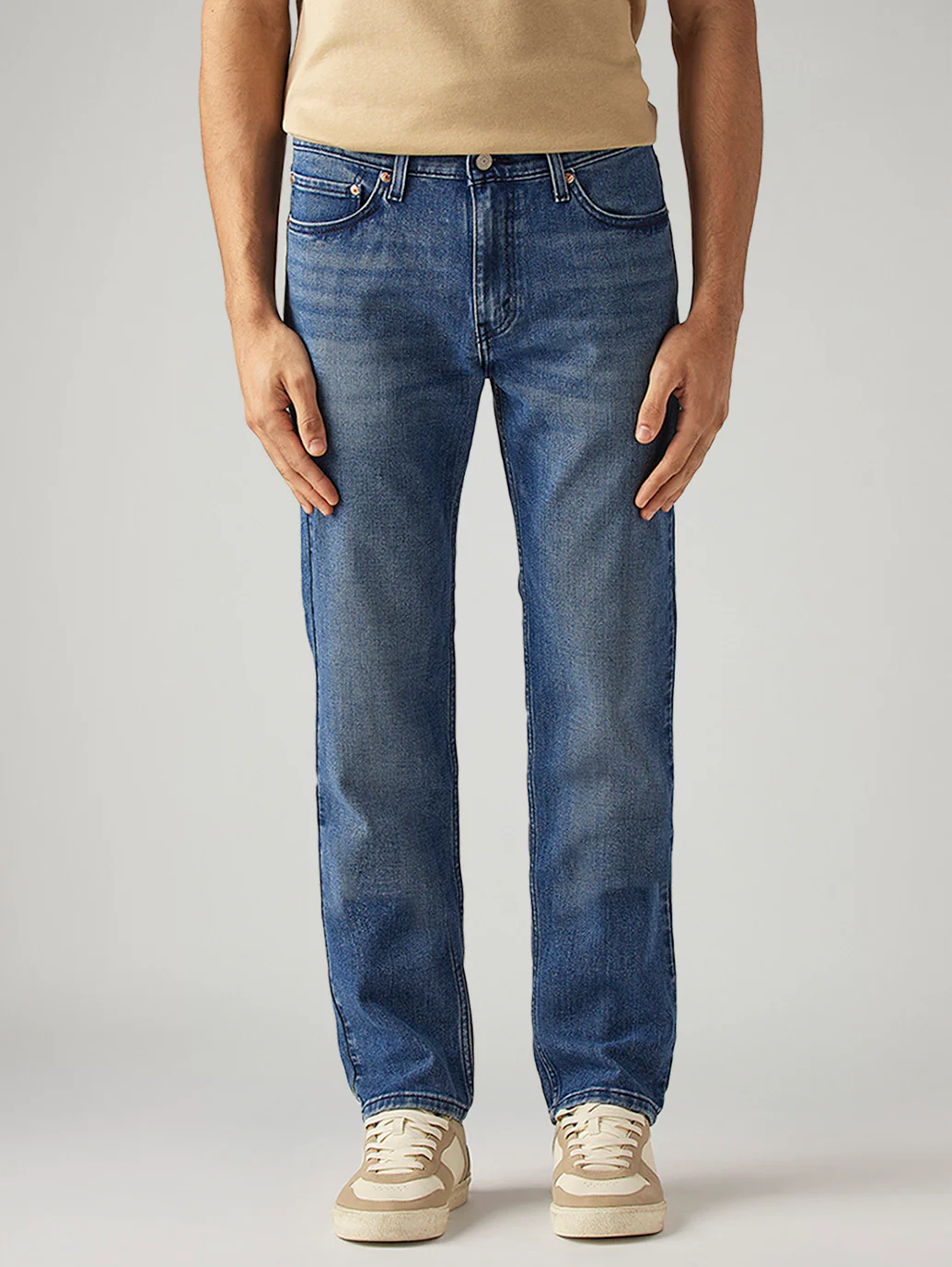 Men's 505 Blue Straight Fit Hyper Stretch Jeans - Image 2