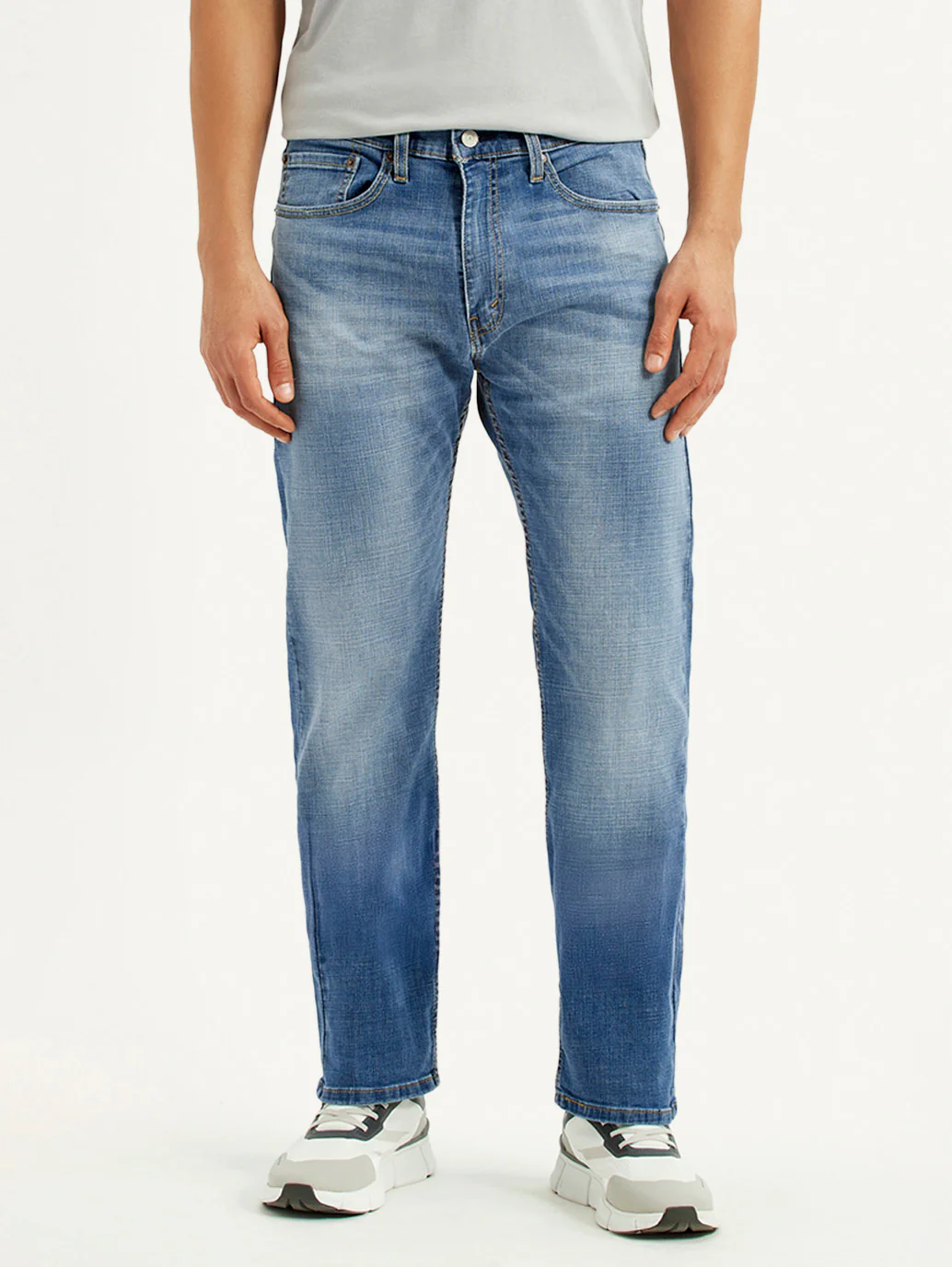 Men's 505 Blue Straight Fit Mid Rise Jeans - Image 3