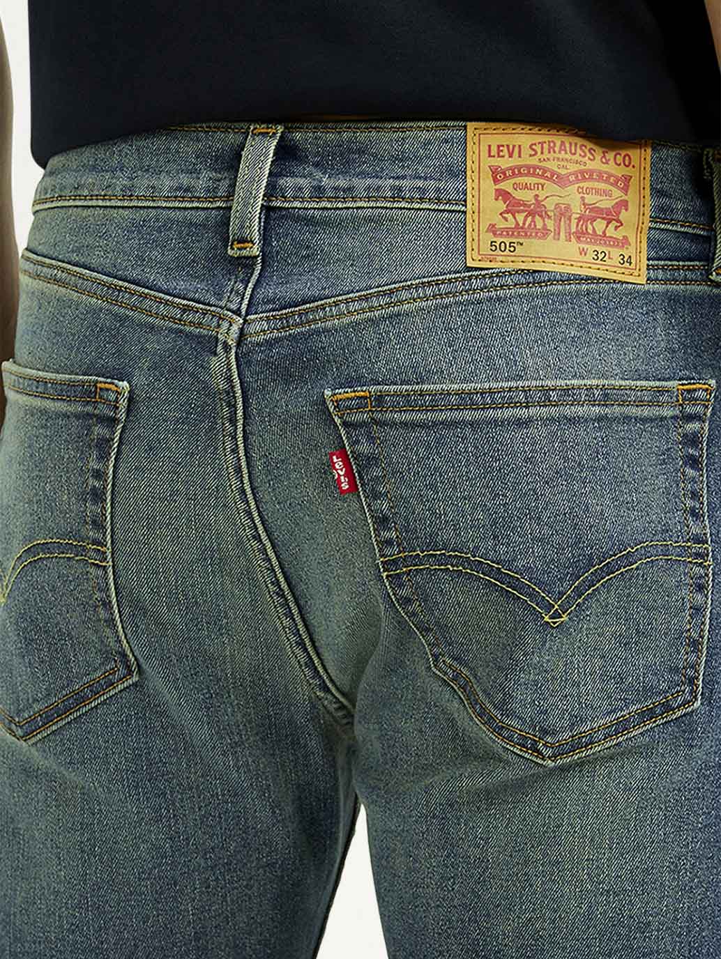 Men's Tinted 505 Blue Straight Fit Mid Rise Jeans - Image 6