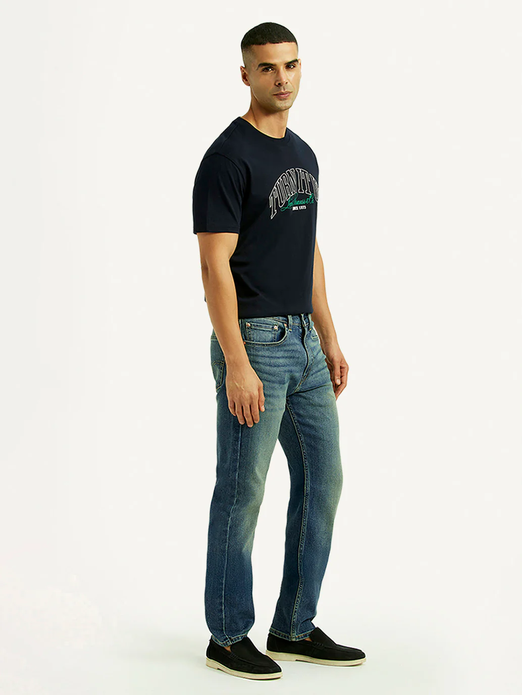Men's Tinted 505 Blue Straight Fit Mid Rise Jeans - Image 7