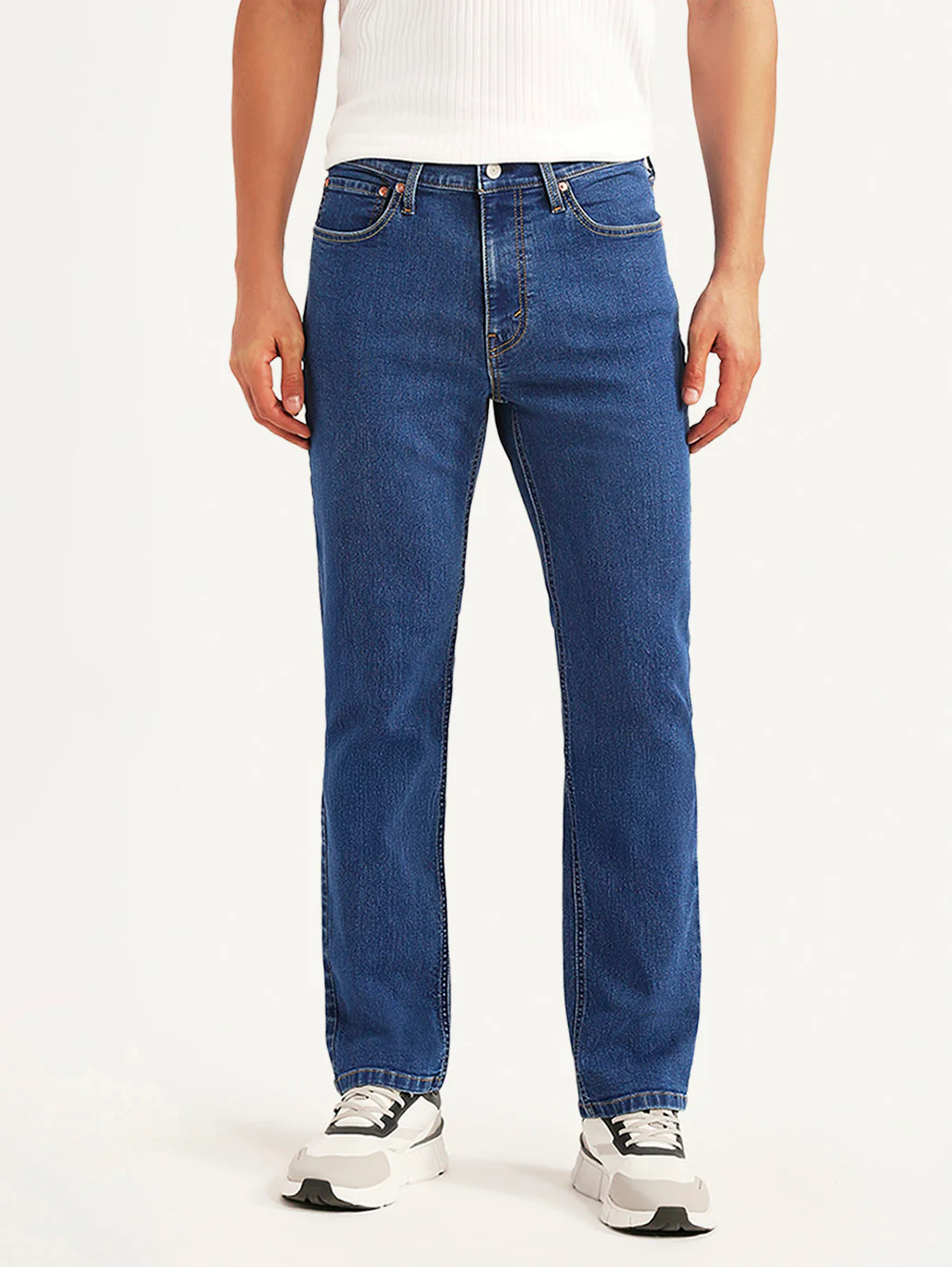 Men's 505 Blue Straight Fit Mid Rise Jeans - Image 3