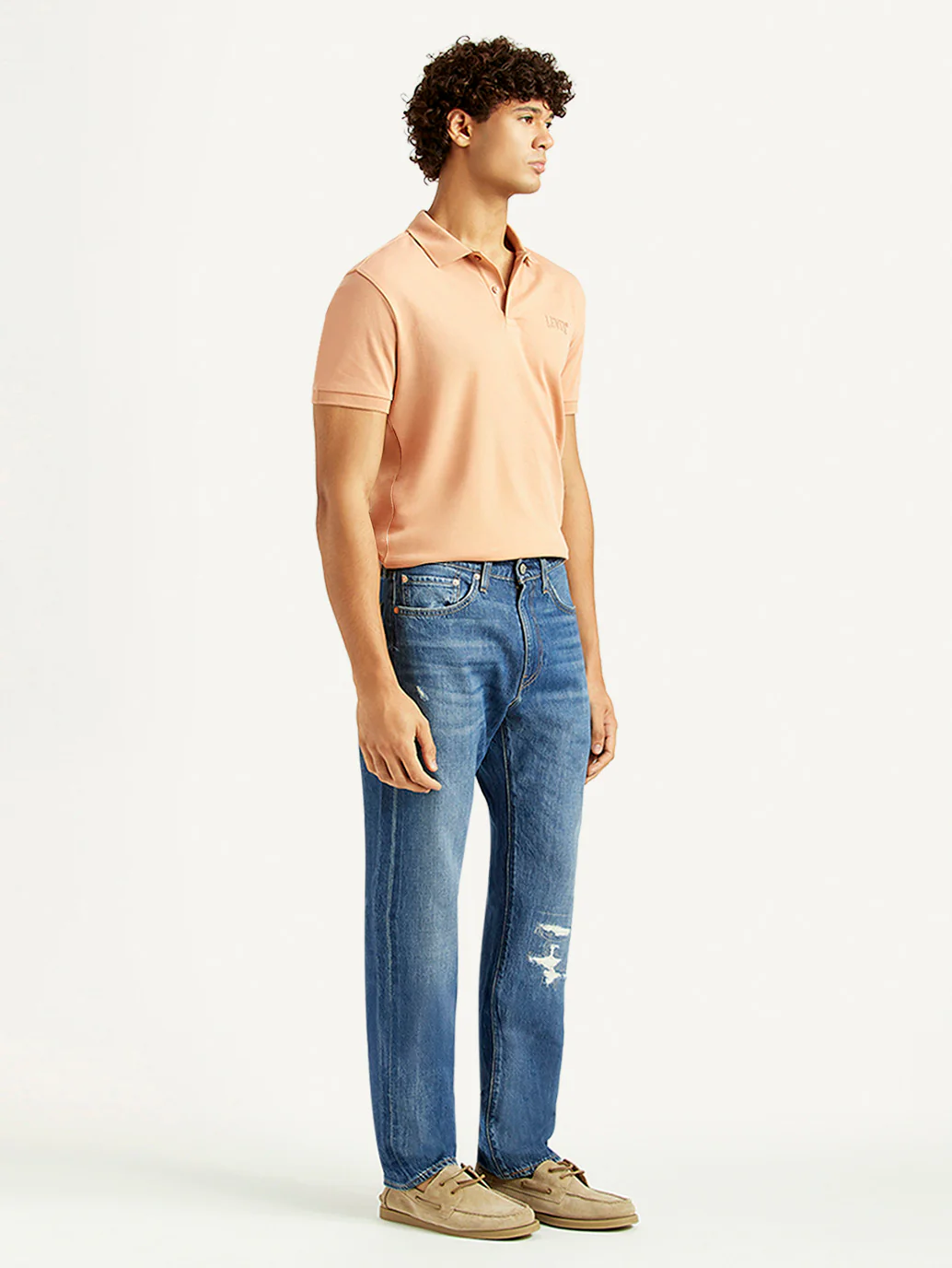 Men's 505 Blue Straight Fit Mid Rise Selvedge Jeans - Image 6