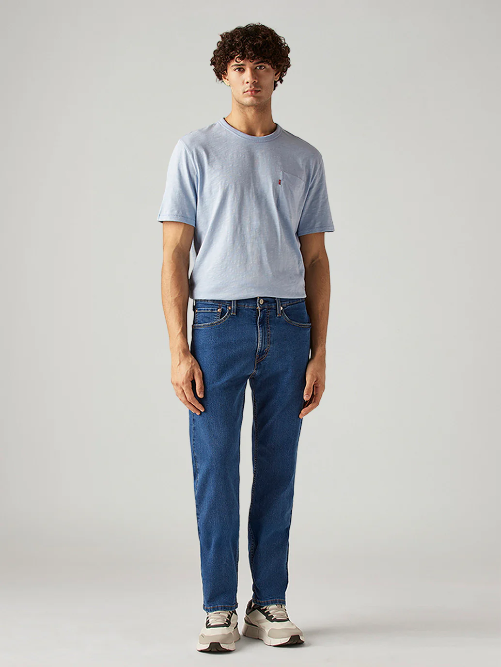 Men's 505 Blue Straight Fit Mid Rise Jeans - Image 2
