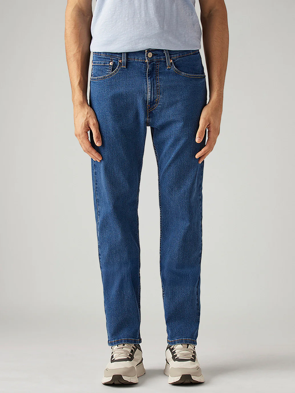 Men's 505 Blue Straight Fit Mid Rise Jeans - Image 4