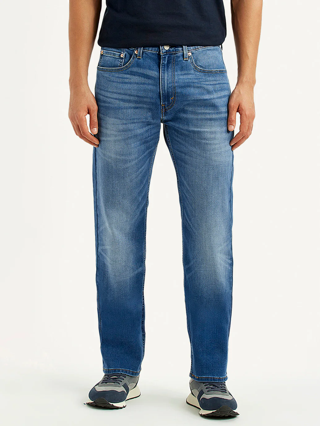 Men's 505 Blue Straight Fit Mid Rise Jeans - Image 3