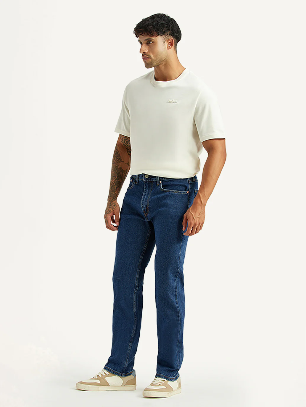 Men's 505 Blue Straight Fit Mid Rise Jeans - Image 6