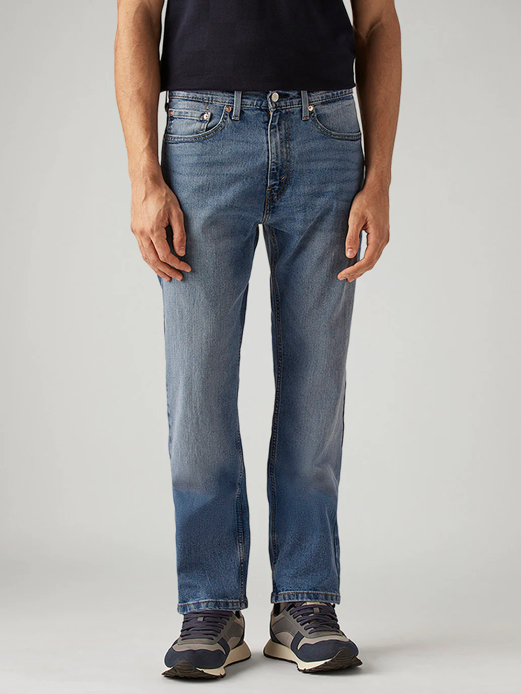Men's 505 Blue Straight Fit Mid Rise Jeans - Image 2
