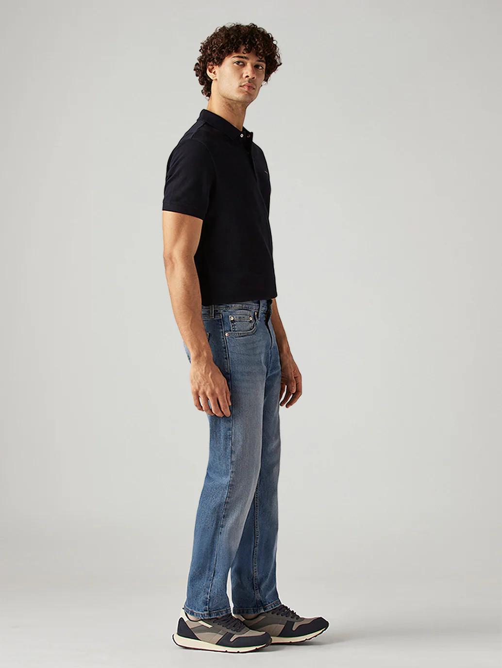 Men's 505 Blue Straight Fit Mid Rise Jeans - Image 5
