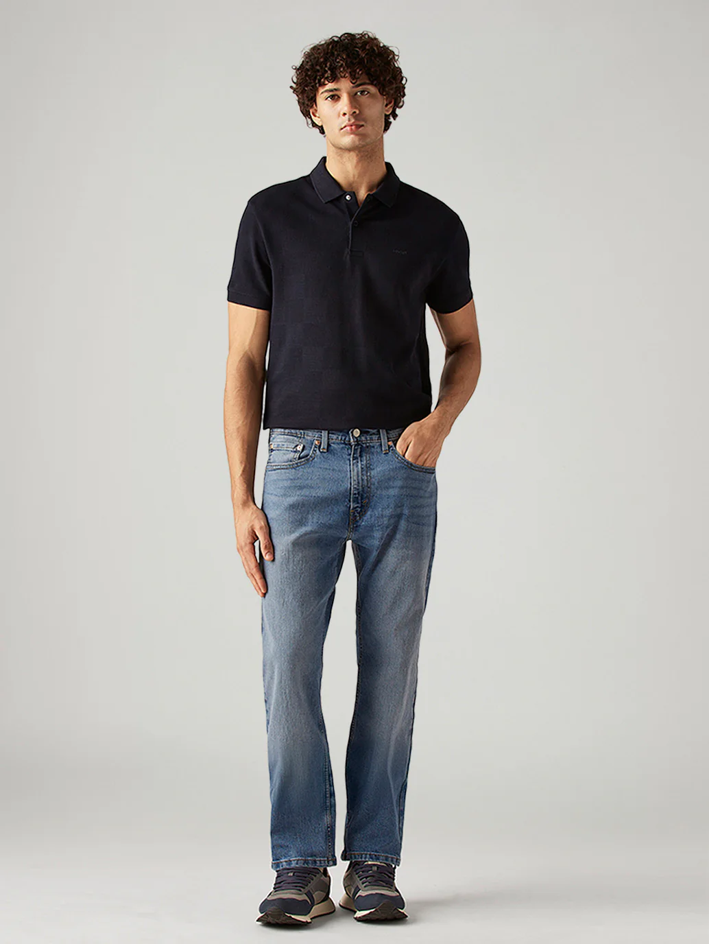 Men's 505 Blue Straight Fit Mid Rise Jeans - Image 6