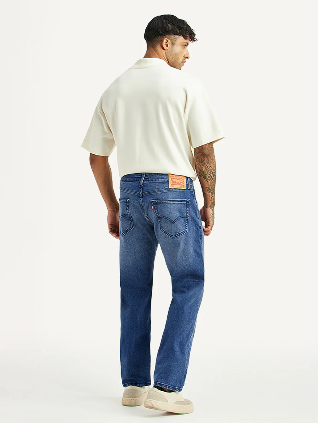 Men's 505 Blue Straight Fit Hyper Stretch Jeans - Image 3