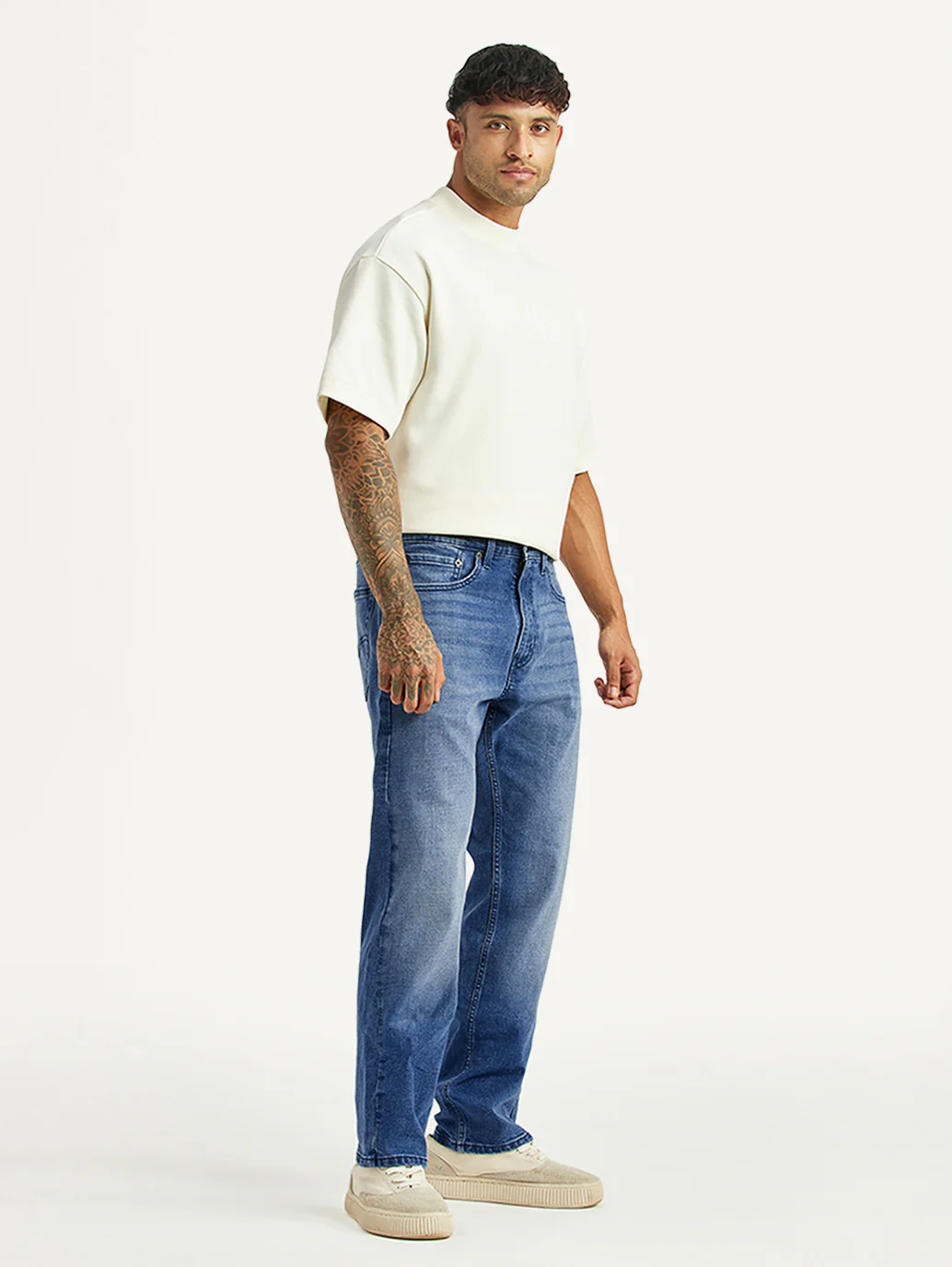 Men's 505 Blue Straight Fit Hyper Stretch Jeans - Image 6