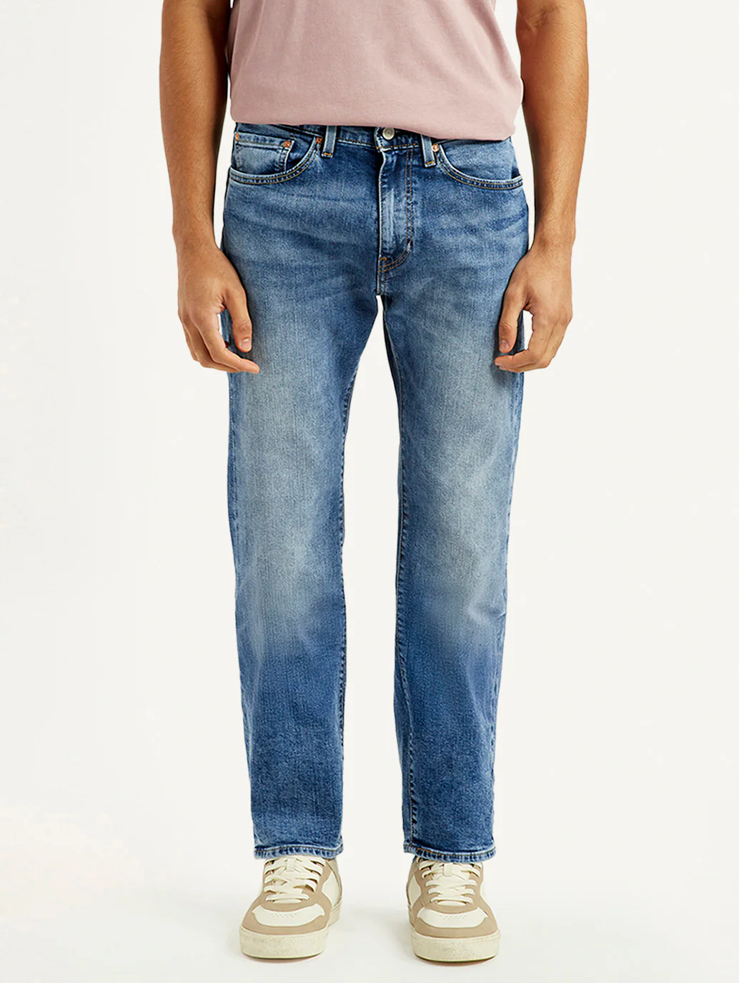 Men's 505 Blue Straight Fit Mid Rise Jeans - Image 2