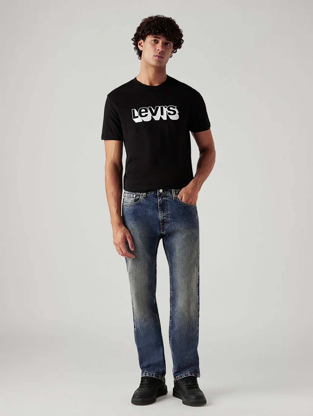 Men's Tinted 505 Blue Straight Fit Mid Rise Jeans - Image 2