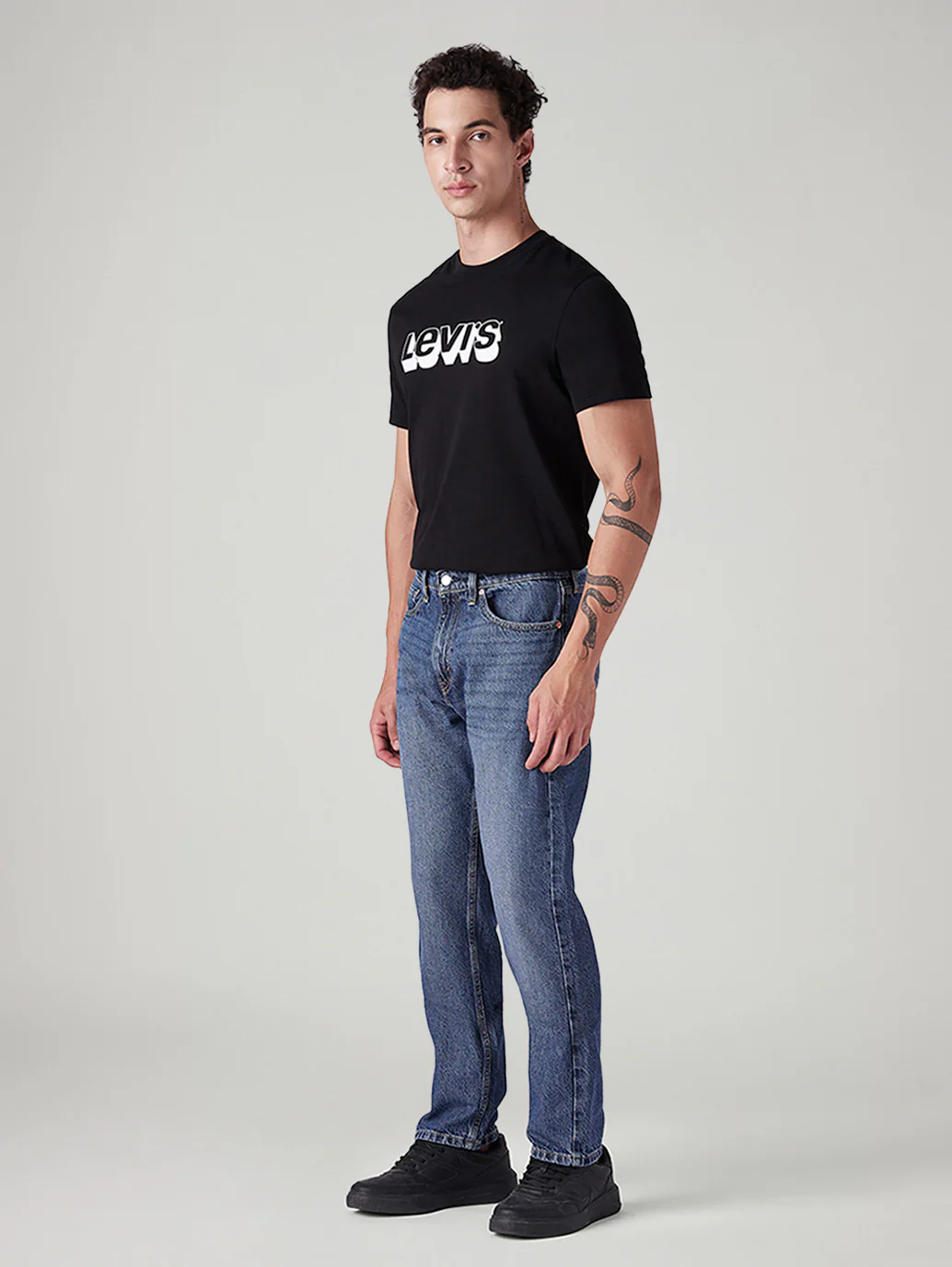 Men's 505 Blue Straight Fit Mid Rise Jeans - Image 5