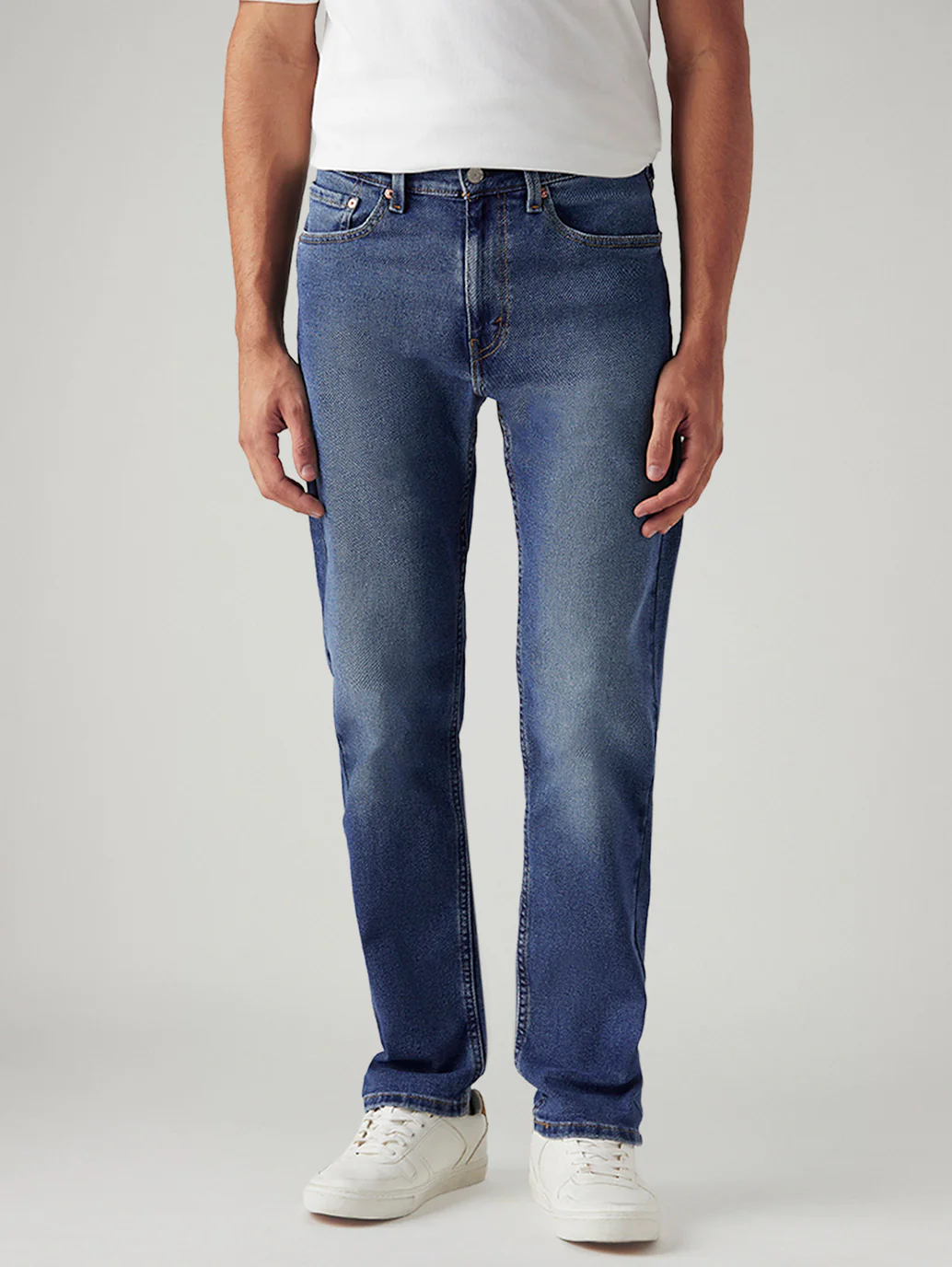 Men's 505 Blue Straight Fit Mid Rise Jeans - Image 2