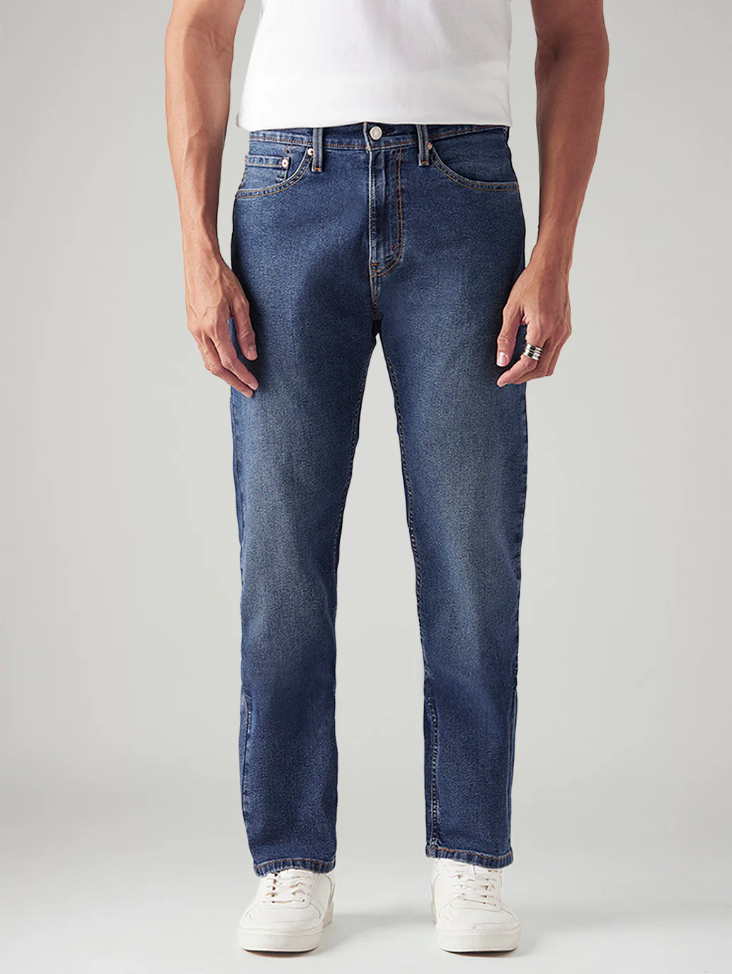Men's 505 Blue Straight Fit Mid Rise Jeans - Image 3