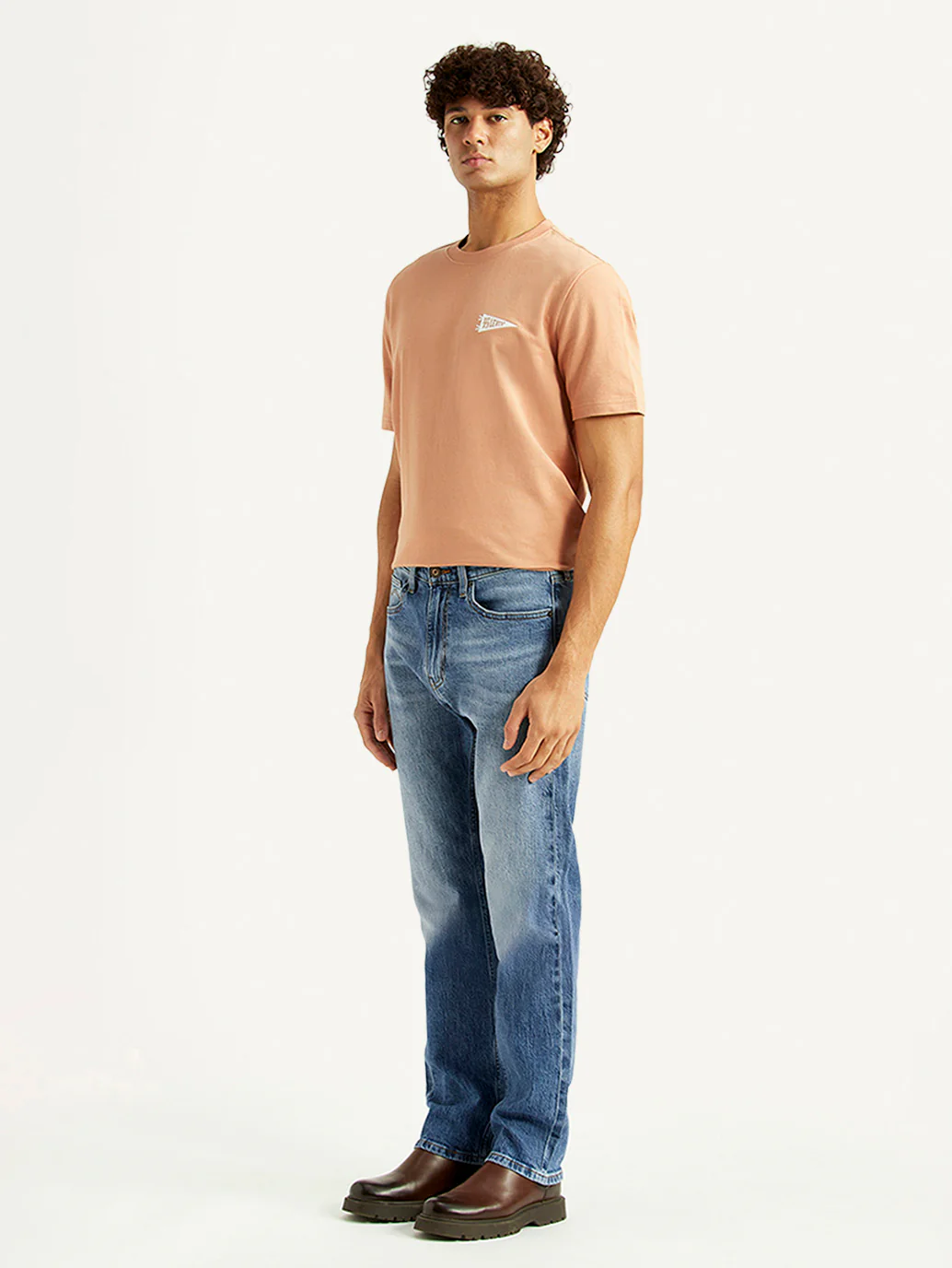 Men's 505 Blue Straight Fit Mid Rise Jeans - Image 6