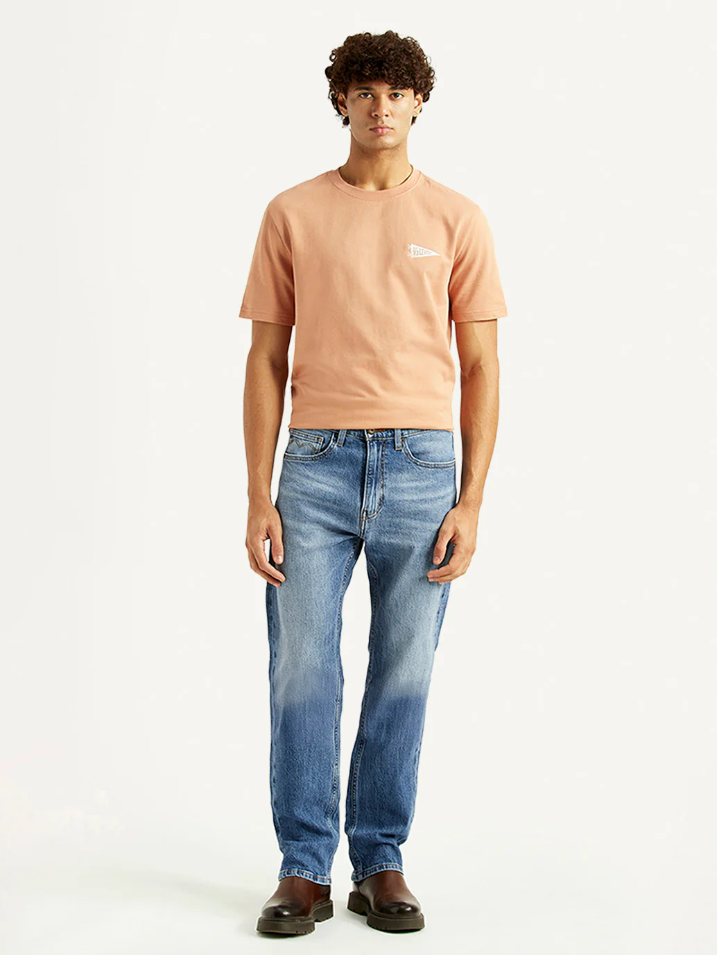 Men's 505 Blue Straight Fit Mid Rise Jeans - Image 7
