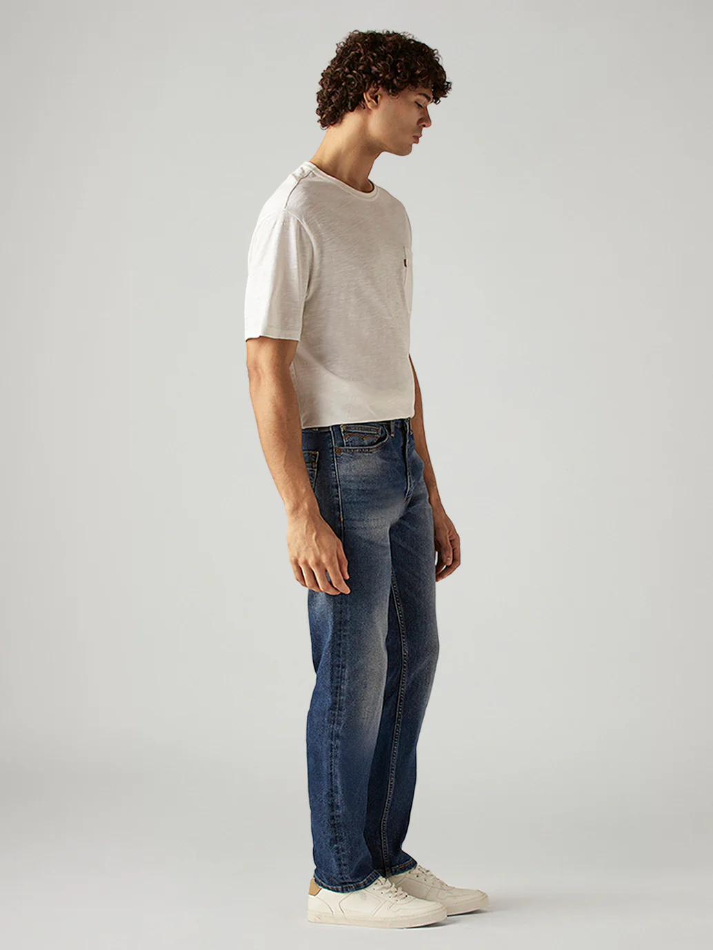 Men's 505 Blue Straight Fit Mid Rise Jeans - Image 5