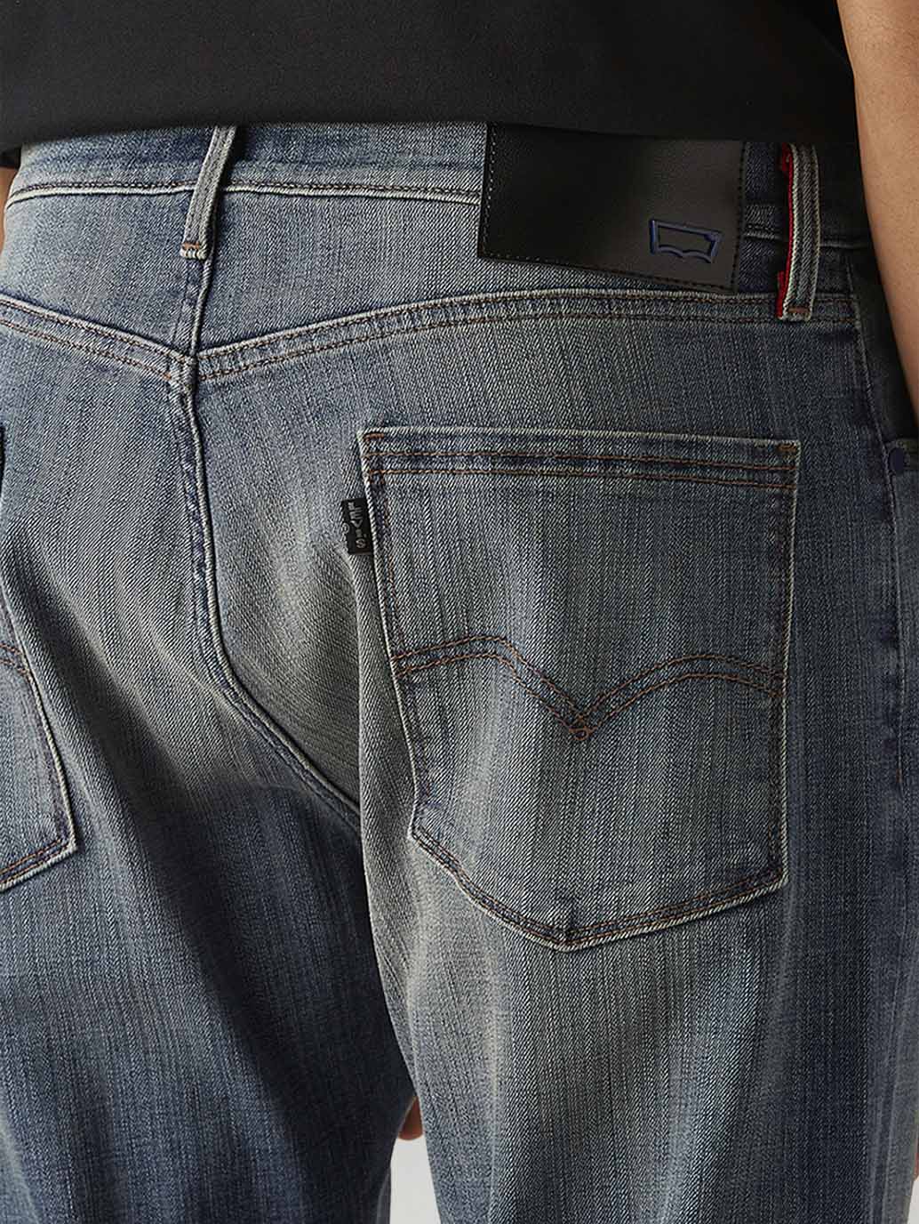 Men's 505 Blue Straight Fit Hyper Stretch Jeans - Image 6