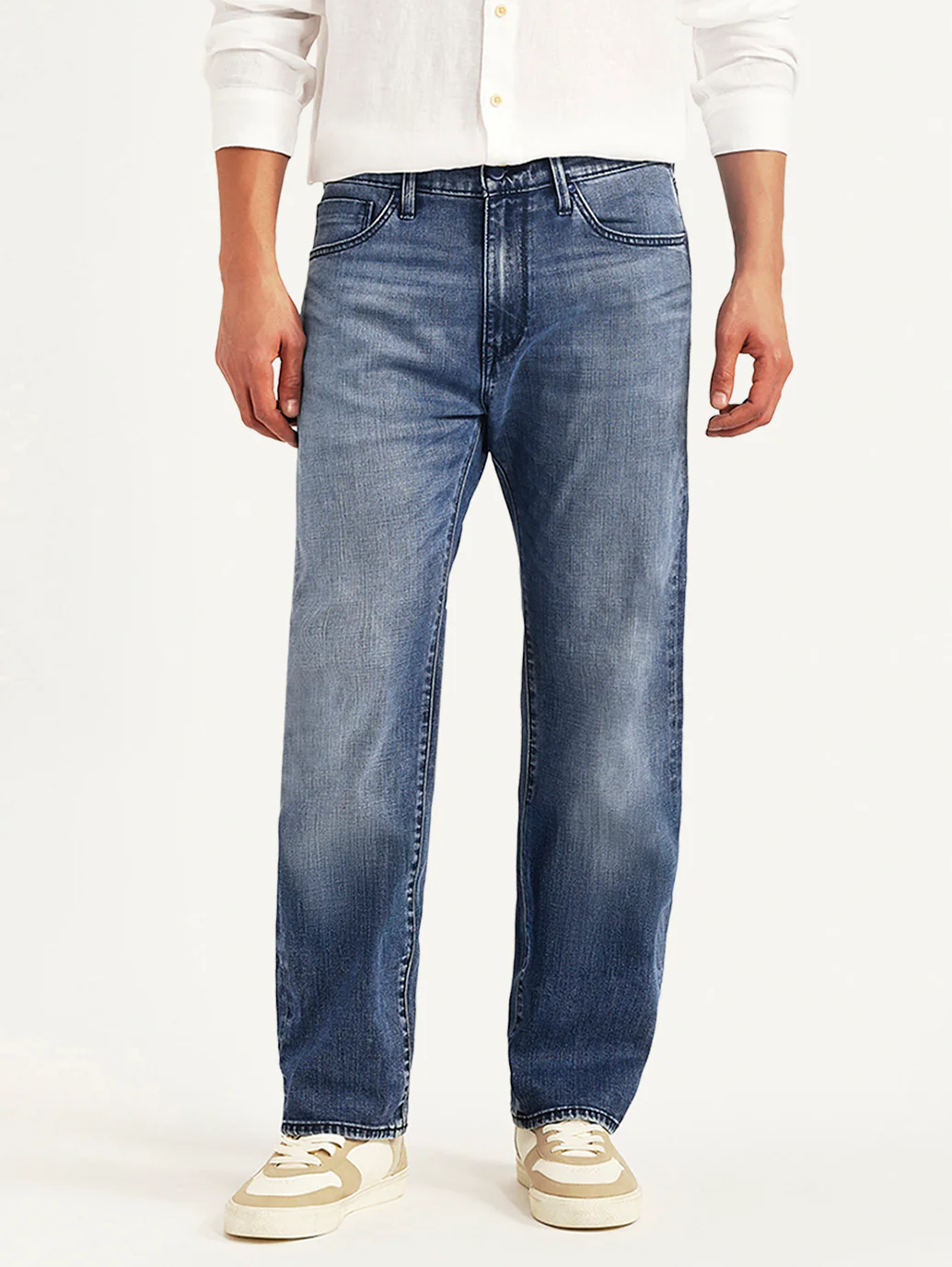 Men's Redloop 505 Blue Straight Fit Mid Rise Jeans - Image 2