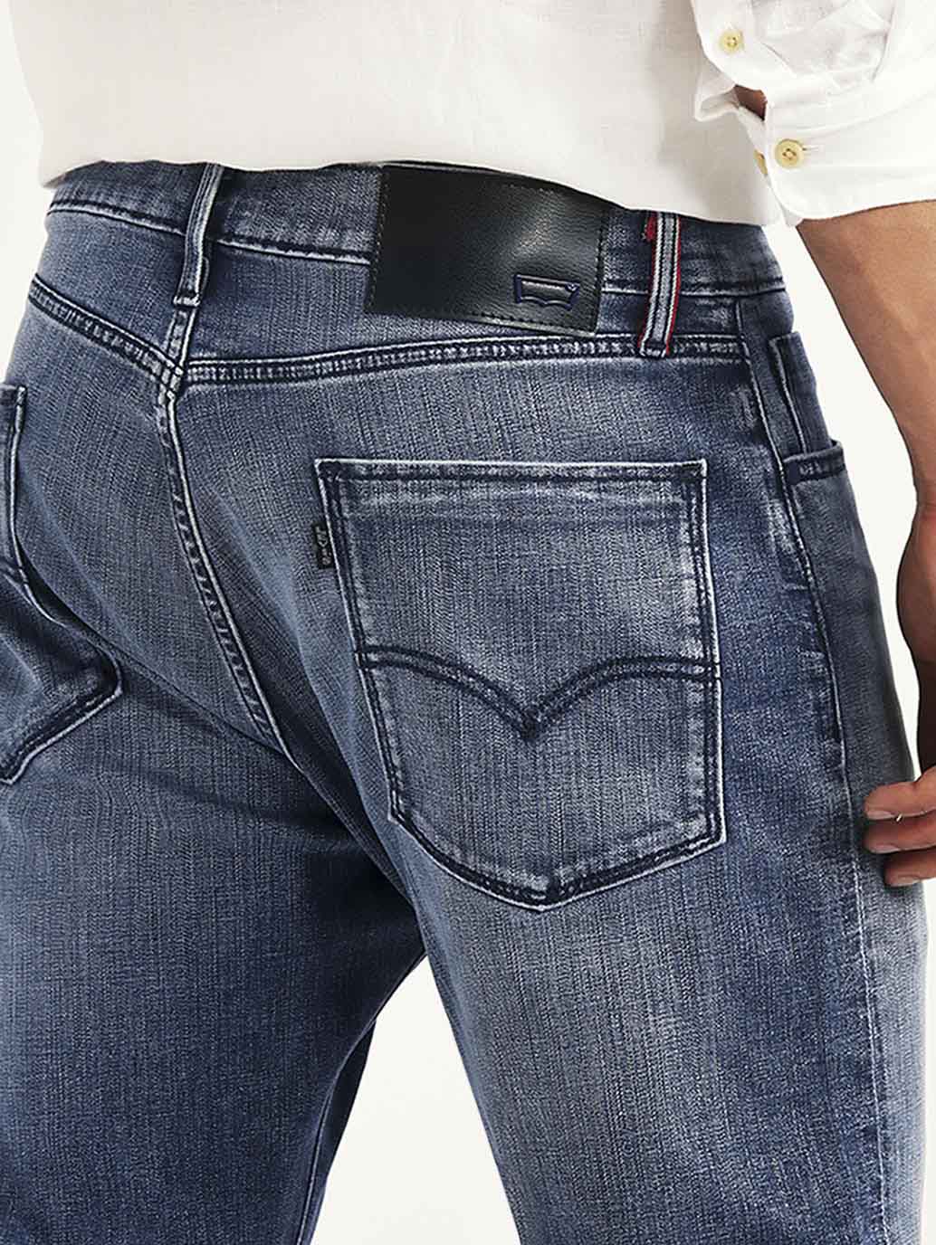 Men's Redloop 505 Blue Straight Fit Mid Rise Jeans - Image 5