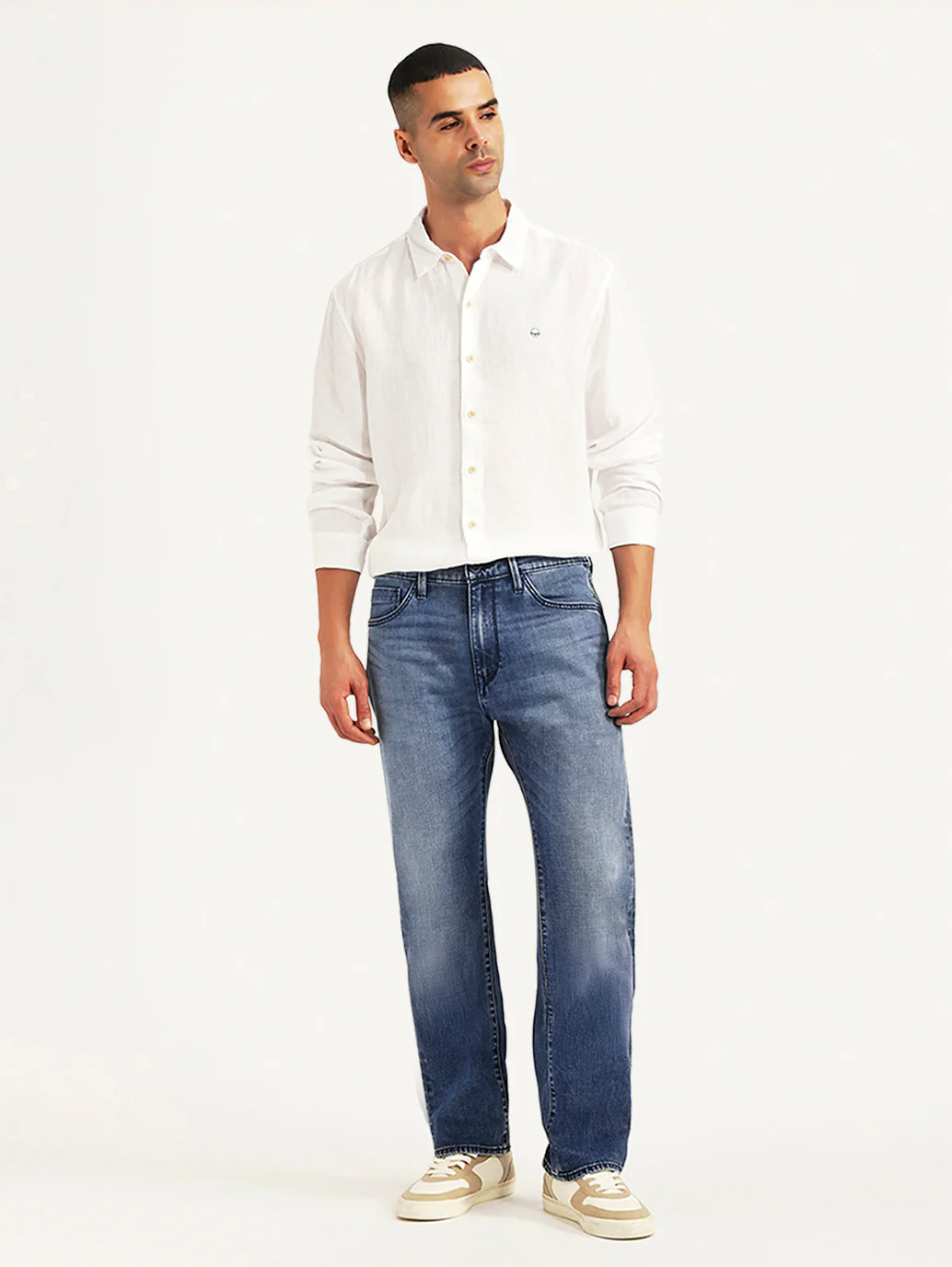 Men's Redloop 505 Blue Straight Fit Mid Rise Jeans - Image 6
