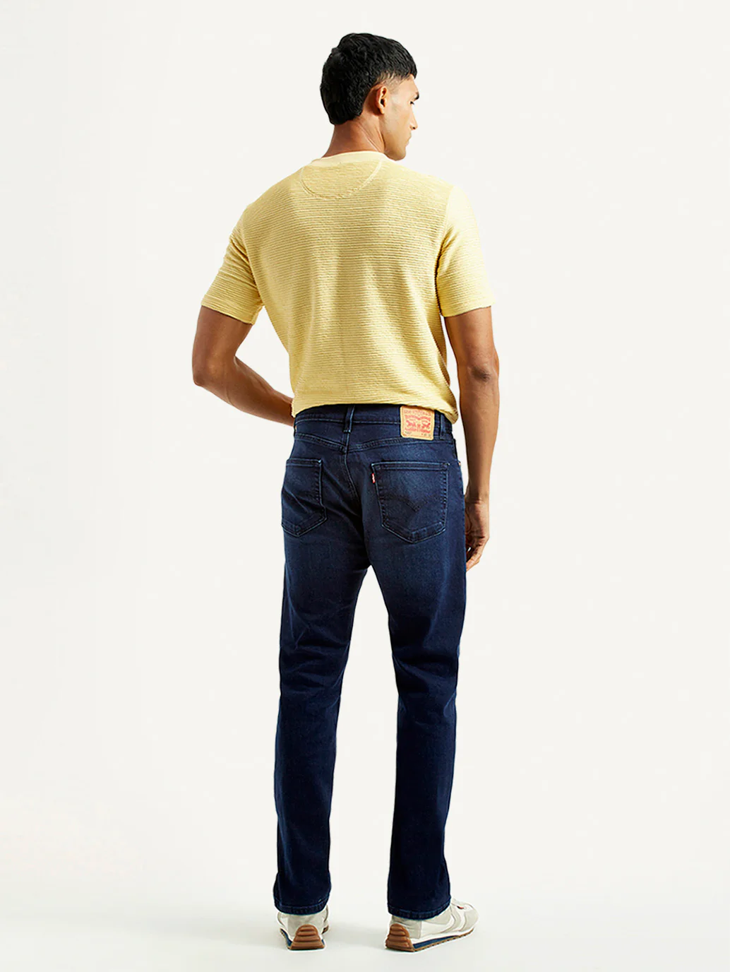 Men's 505 Dark Blue Straight Fit Mid Rise Jeans - Image 5