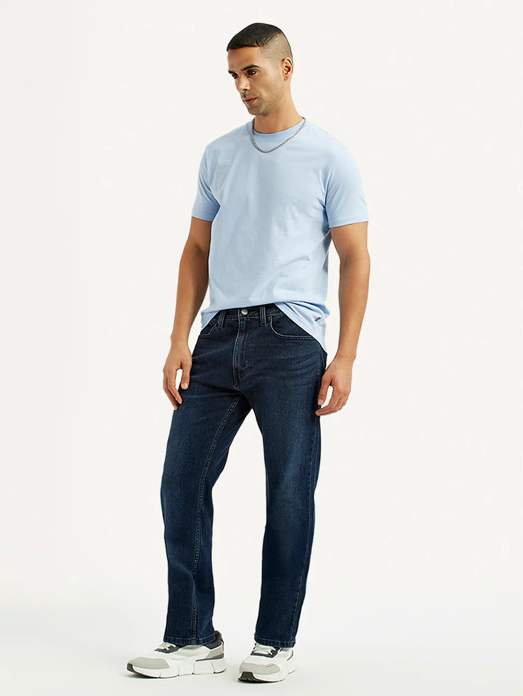 Men's 505 Dark Blue Straight Fit Mid Rise Jeans - Image 2